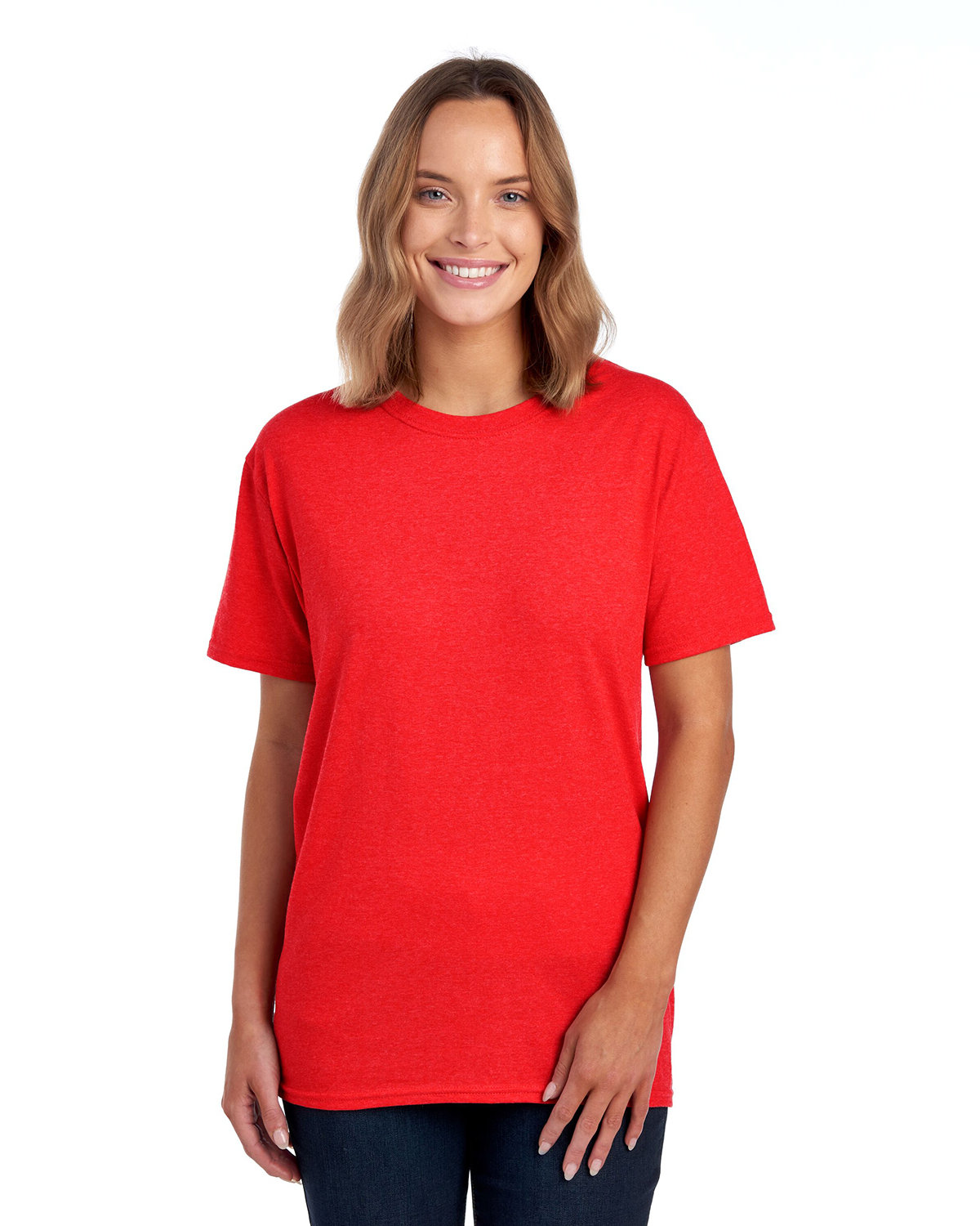 Fruit of the Loom Adult HD Cotton™ T-Shirt FIERY RED HTHR 