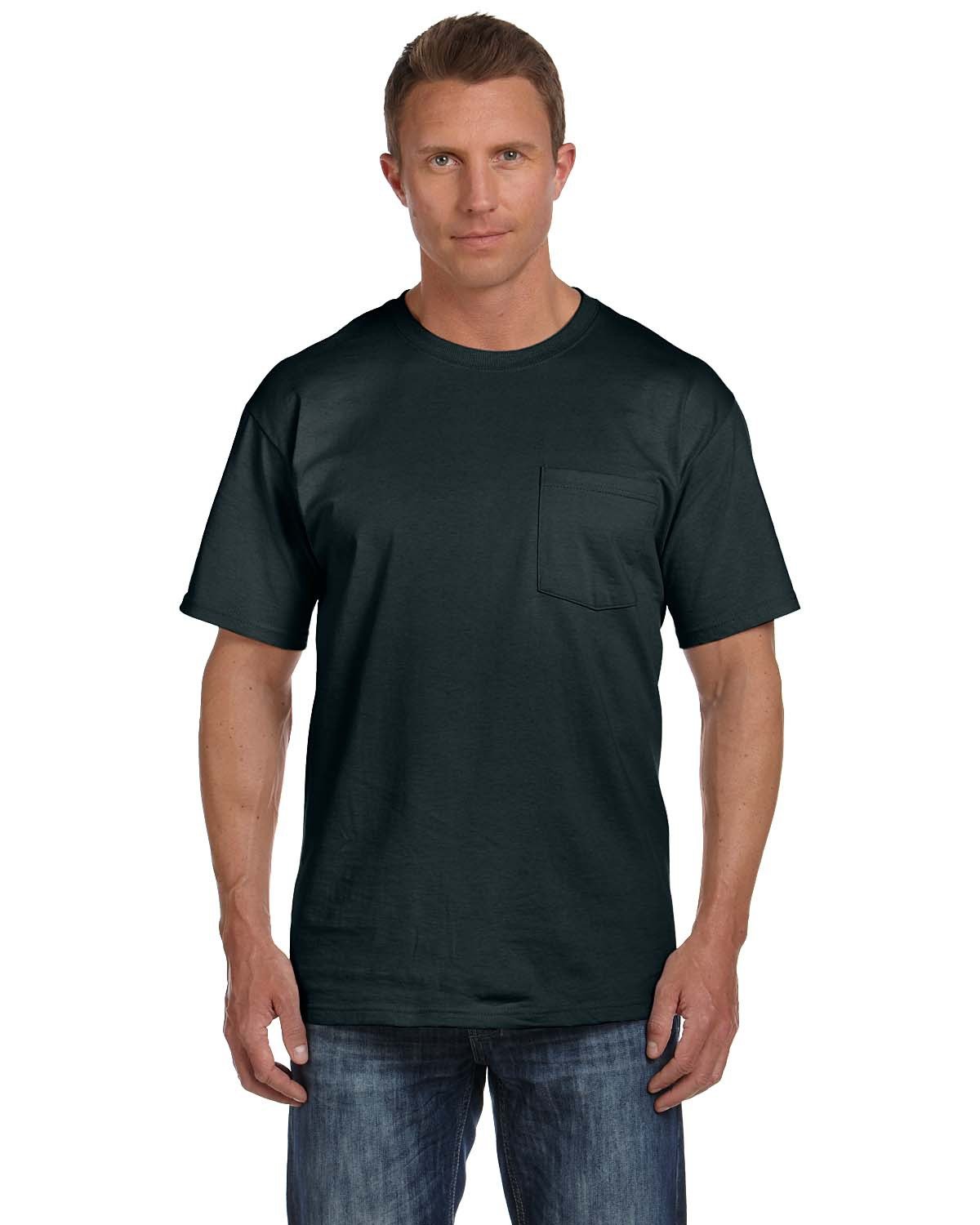 Fruit of the Loom Adult HD Cotton™ Pocket T-Shirt BLACK 