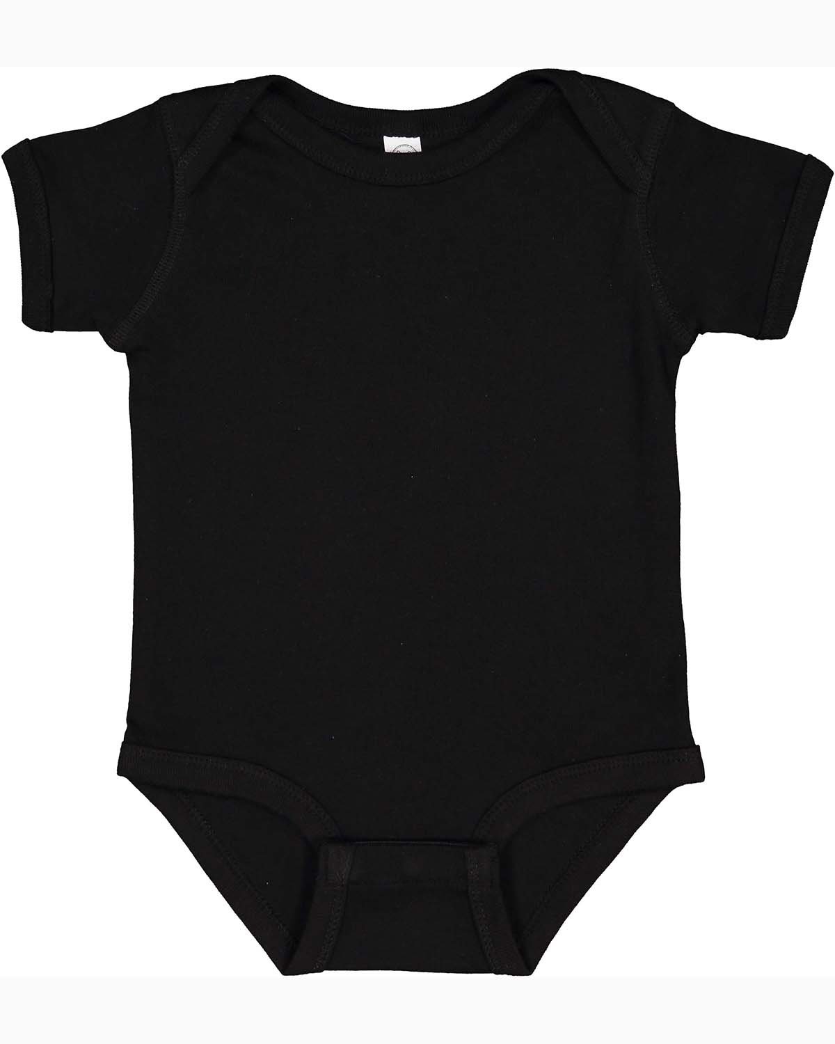 Rabbit Skins Infant Baby Rib Bodysuit BLACK 