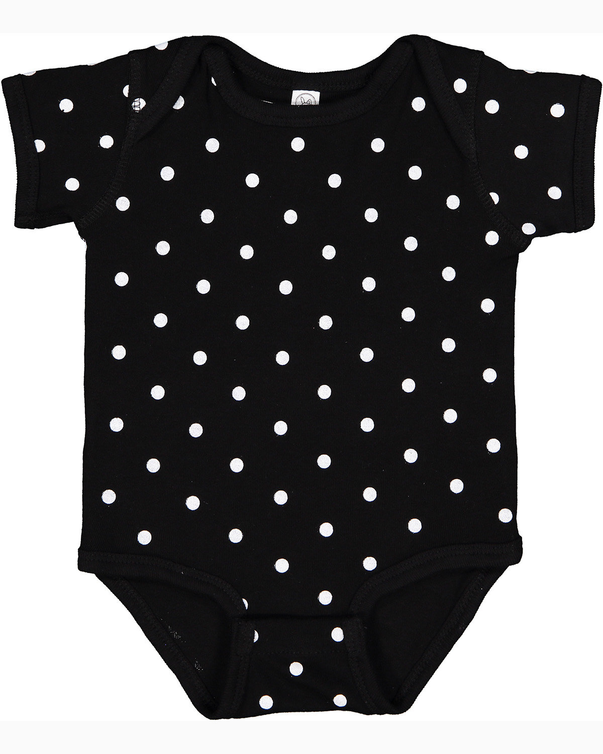 Rabbit Skins Infant Baby Rib Bodysuit BLACK/ WHITE DOT 