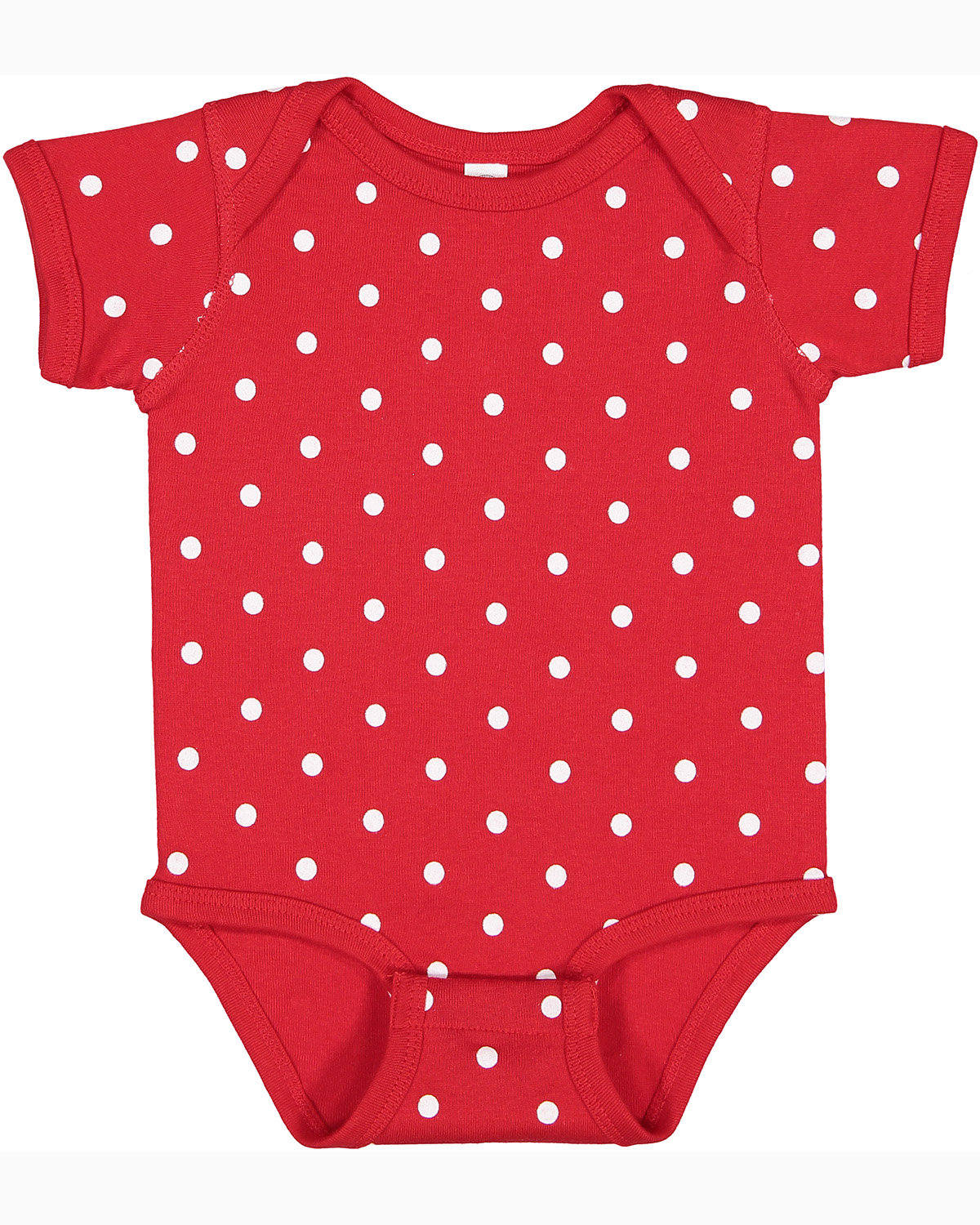 Rabbit Skins Infant Baby Rib Bodysuit RED/ WHITE DOT 