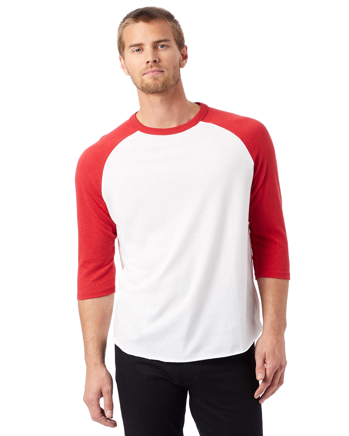 Alternative Men's Vintage Keeper Baseball T-Shirt white/ red 