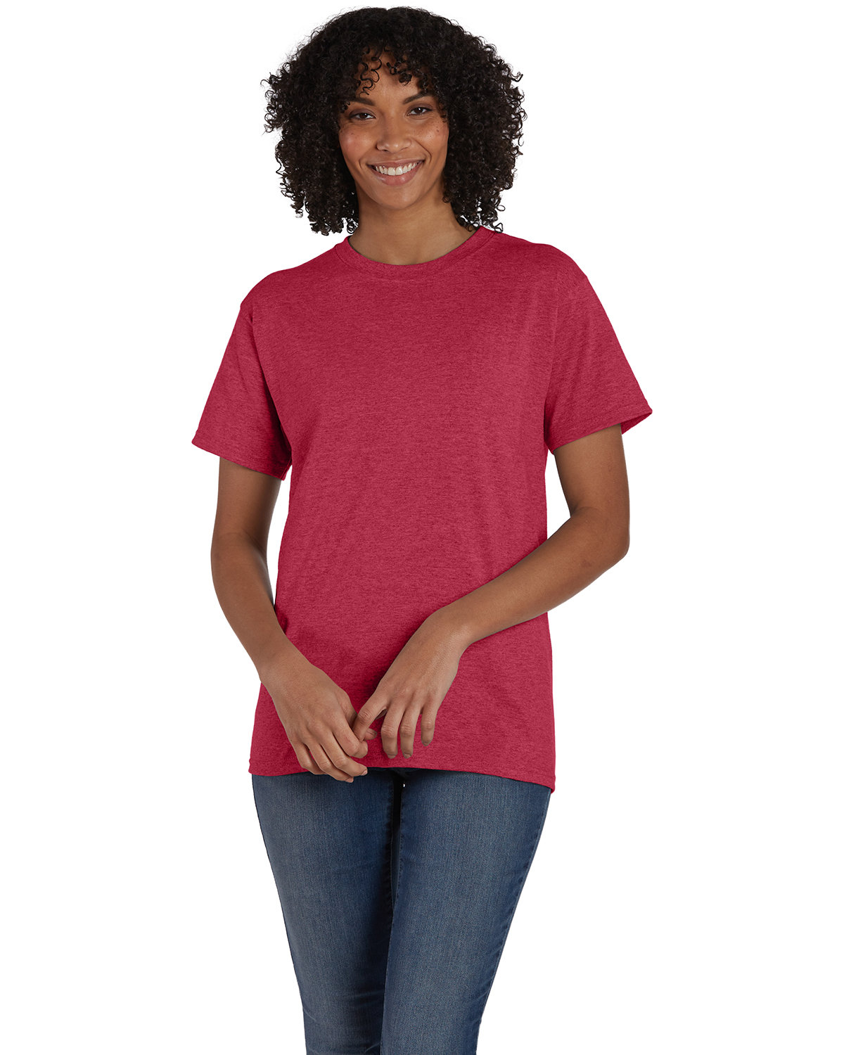 Hanes Unisex 50/50 T-Shirt HEATHER RED 