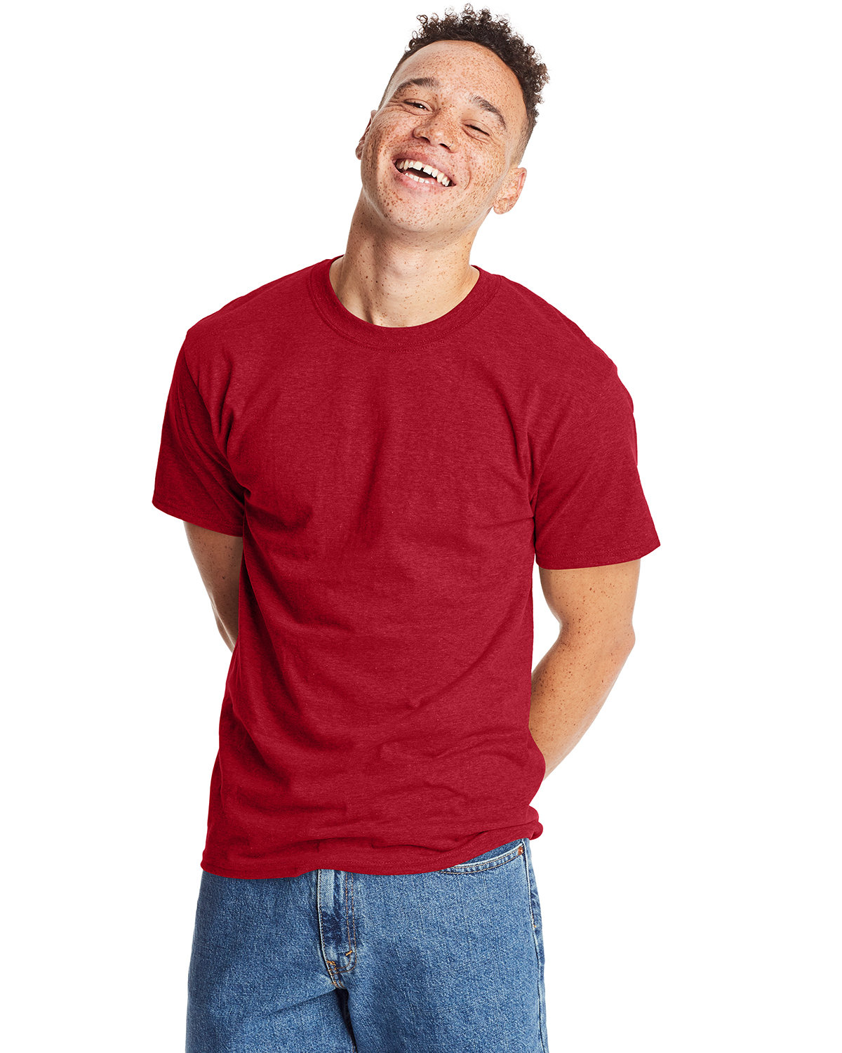 Hanes Unisex Beefy-T® T-Shirt RED PEPPER HTHR 