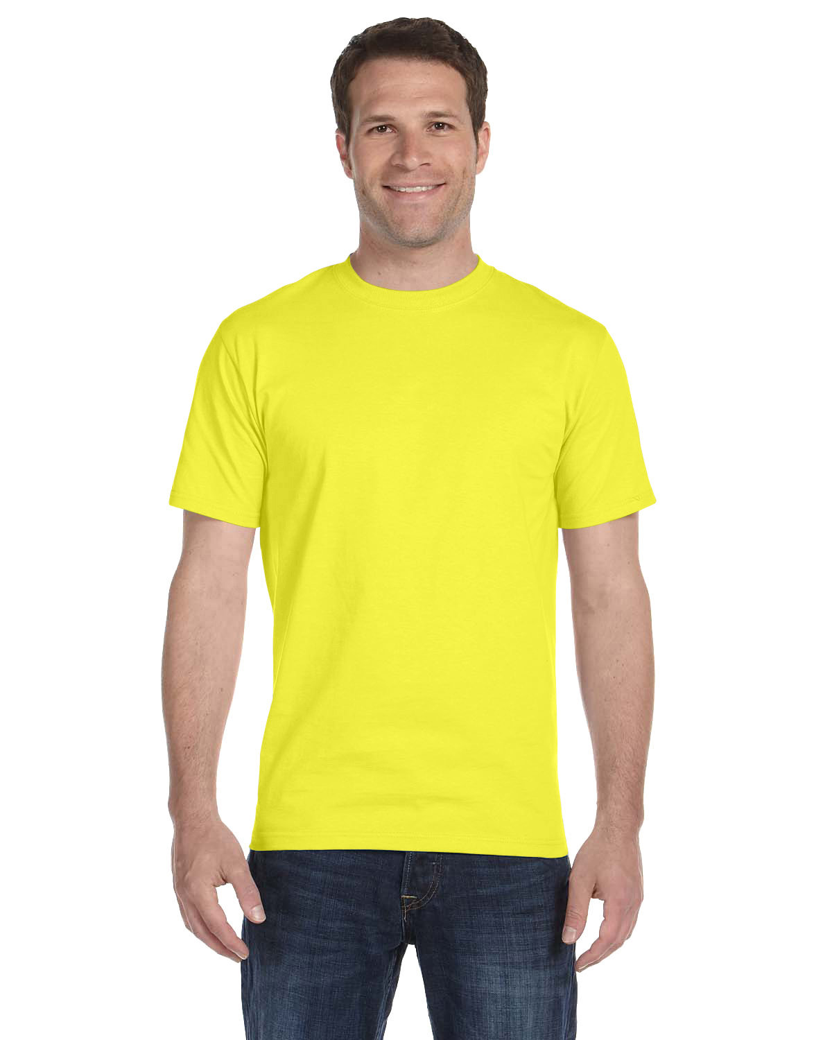 Hanes Unisex 5.2 oz., Comfortsoft® Cotton T-Shirt SAFETY GREEN 
