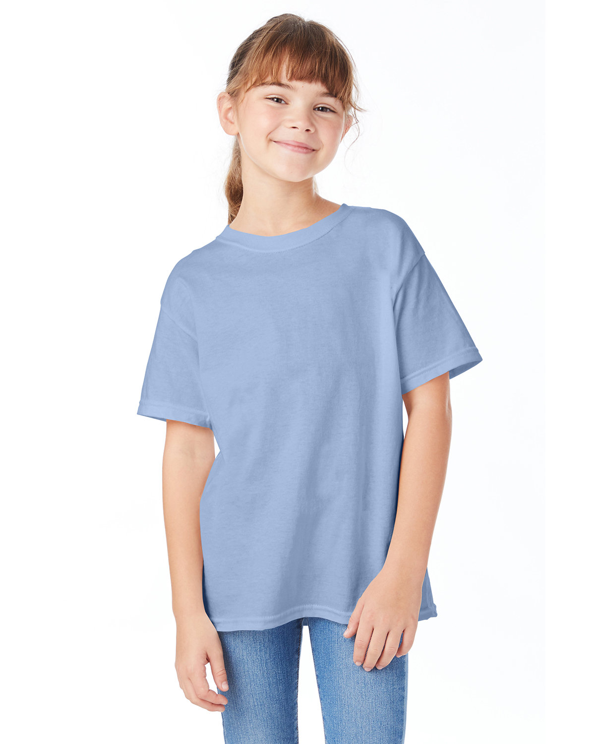 Hanes Youth Essential-T T-Shirt LIGHT BLUE 