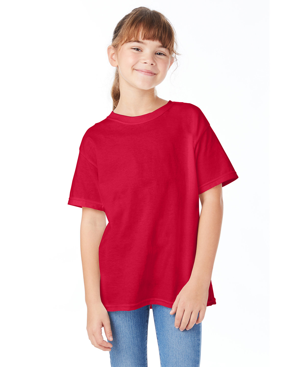 Hanes Youth Essential-T T-Shirt DEEP RED 