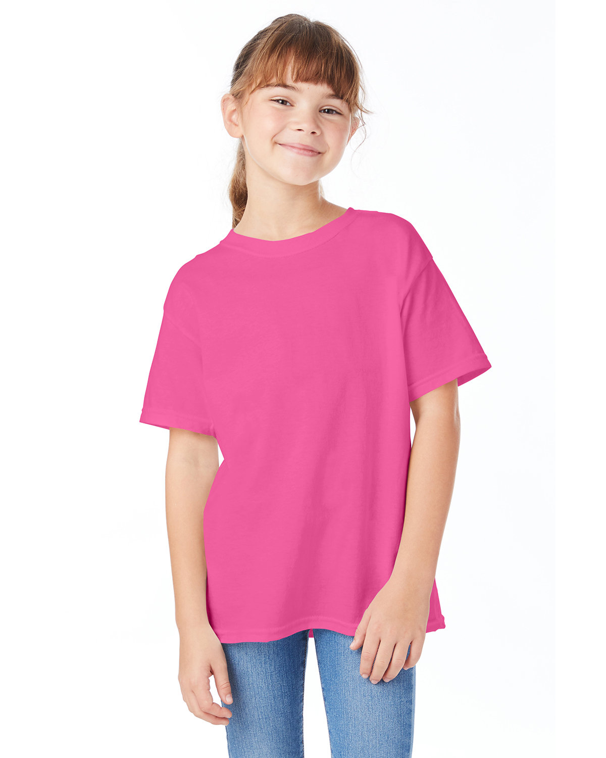 Hanes Youth Essential-T T-Shirt WOW PINK 