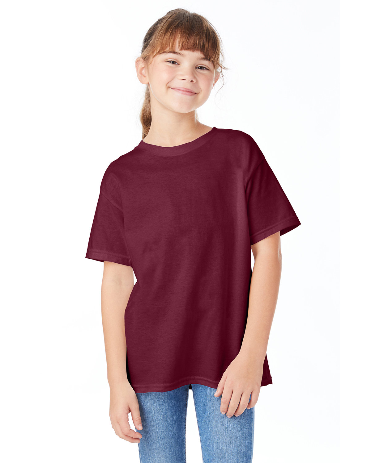 Hanes Youth Essential-T T-Shirt MAROON 