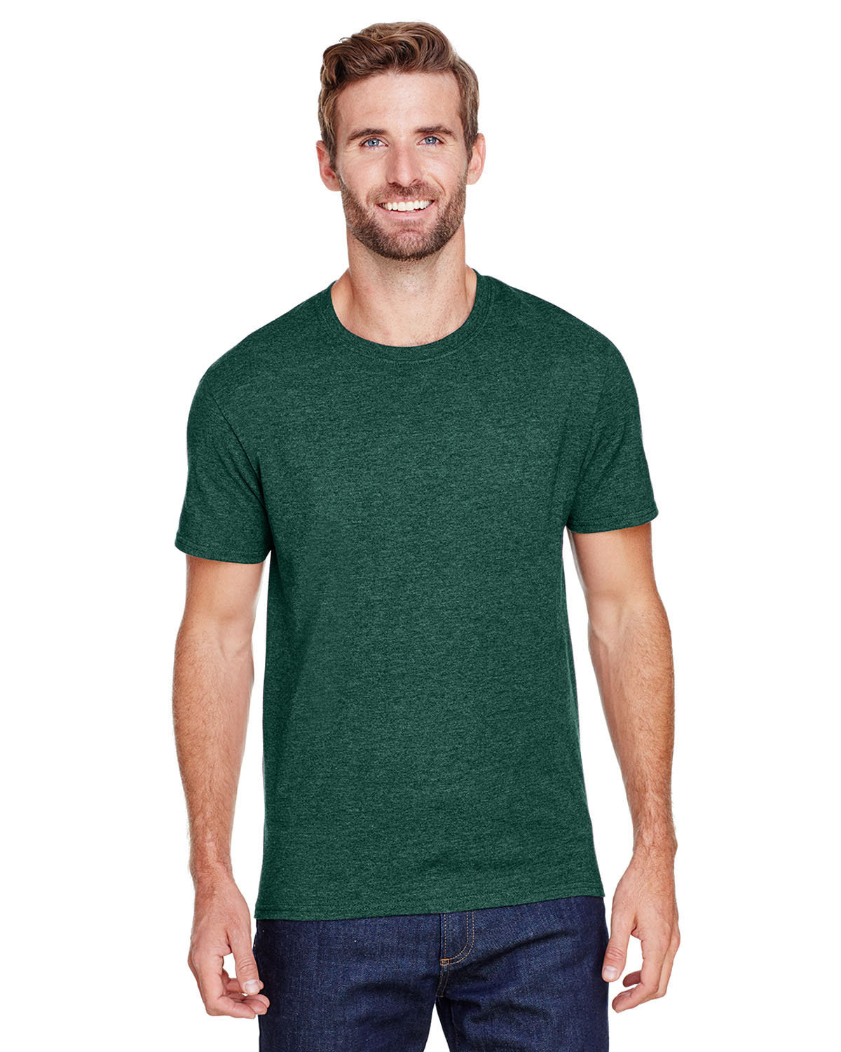 Jerzees Adult Premium Blend Ring-Spun T-Shirt FOREST GRN HTHR 