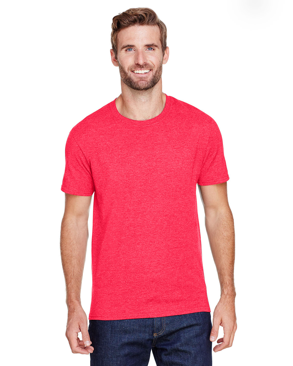 Jerzees Adult Premium Blend Ring-Spun T-Shirt FIERY RED HTHR 