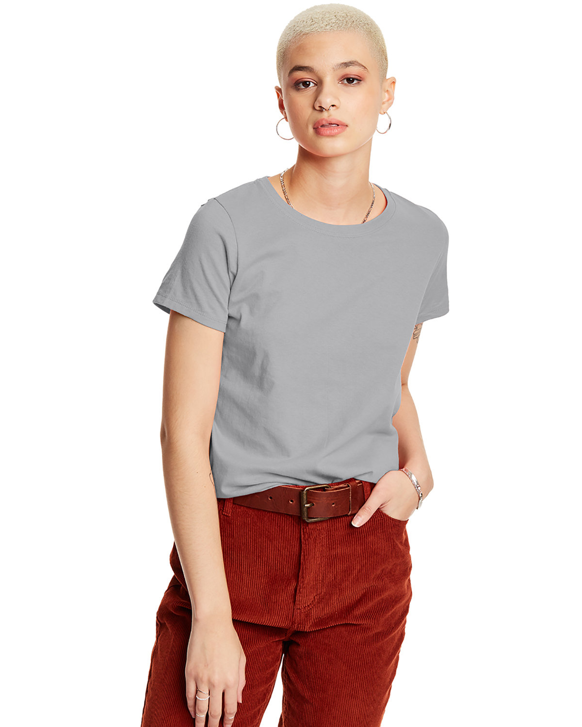 Hanes Ladies' Essential-T T-Shirt LIGHT STEEL 