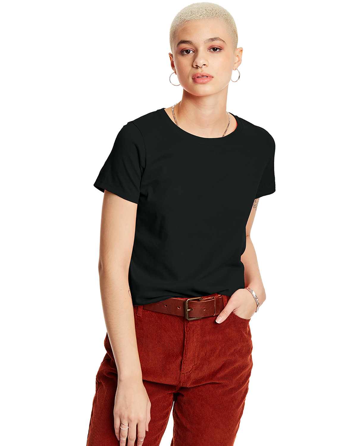 Hanes Ladies' Essential-T T-Shirt BLACK 