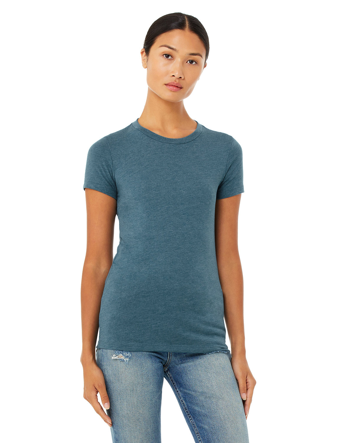 Bella + Canvas Ladies' Slim Fit T-Shirt HTHR DEEP TEAL 