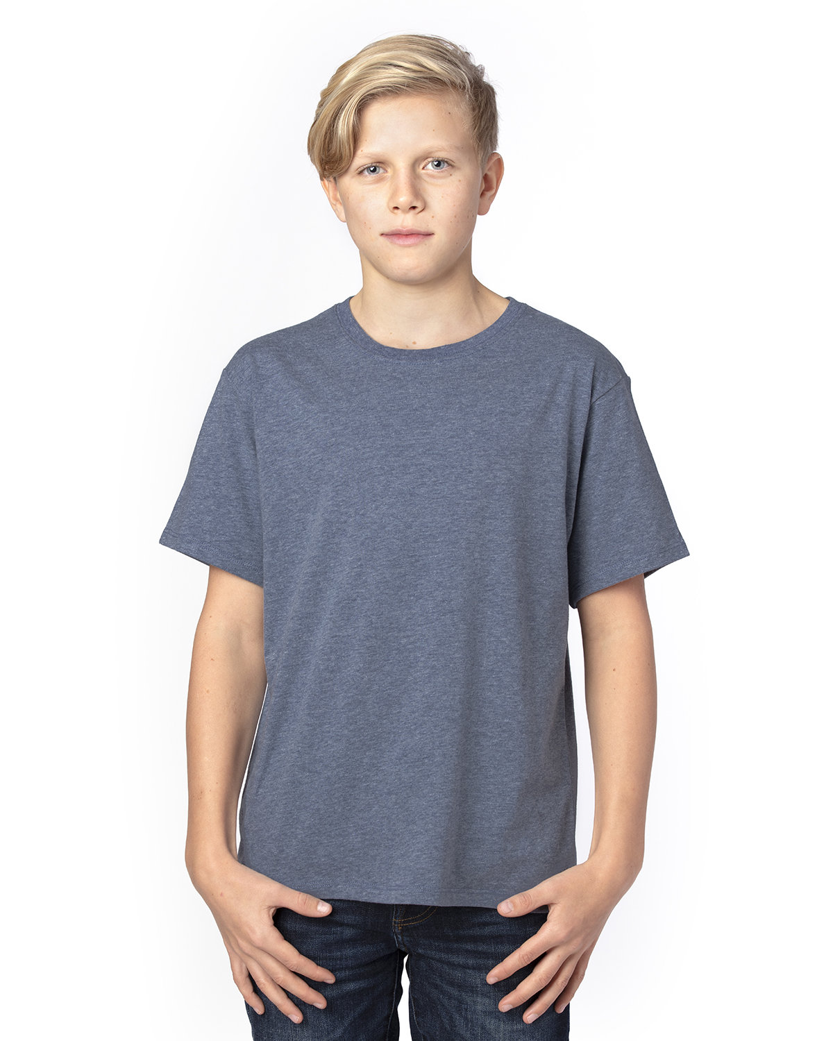 Threadfast Apparel Youth Ultimate T-Shirt NAVY HEATHER 