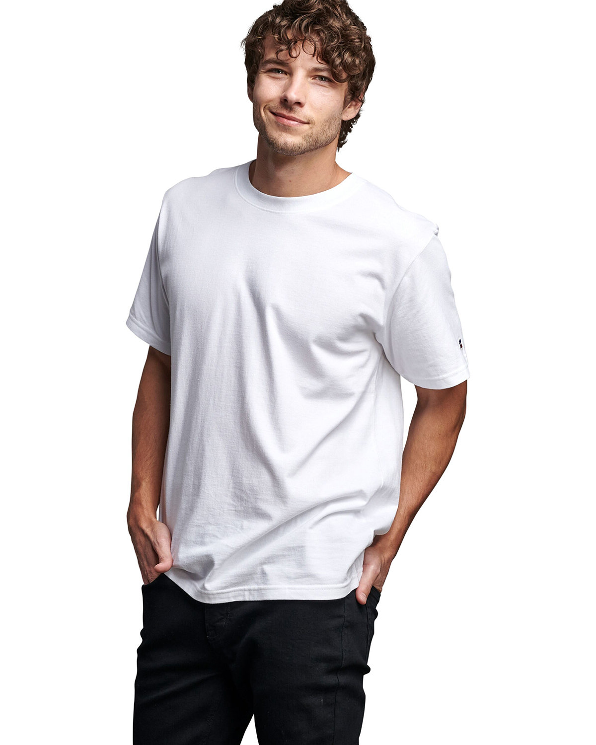 Russell Athletic Unisex Cotton Classic T-Shirt WHITE 