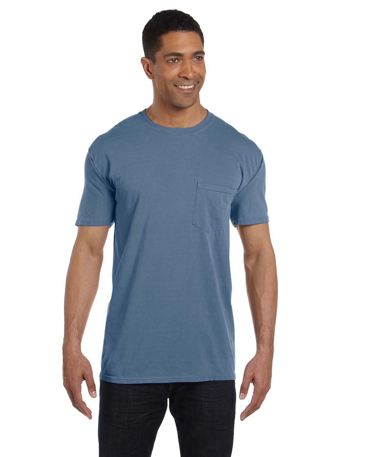 Comfort Colors Adult Heavyweight RS Pocket T-Shirt BLUE JEAN 