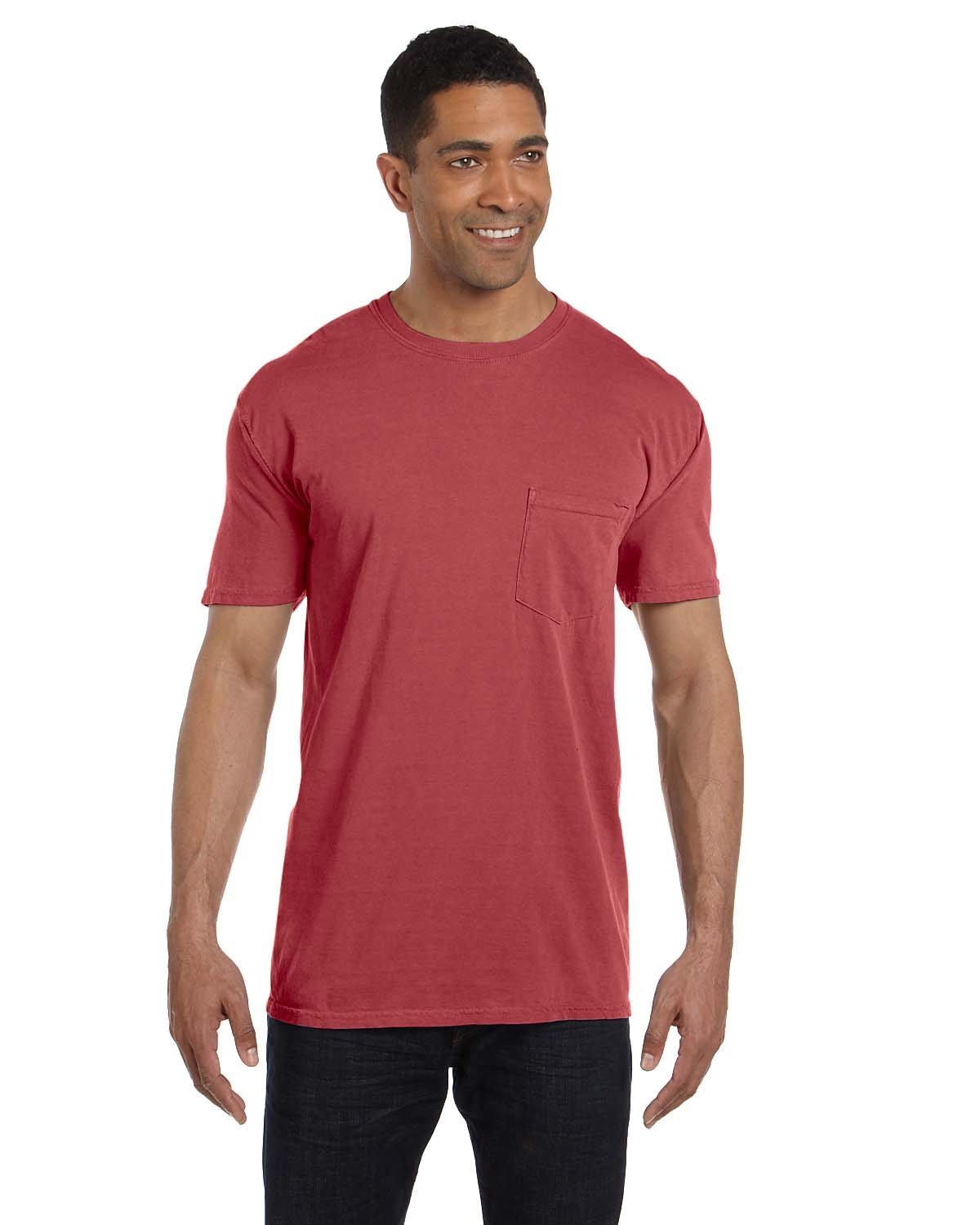 Comfort Colors Adult Heavyweight RS Pocket T-Shirt CRIMSON 