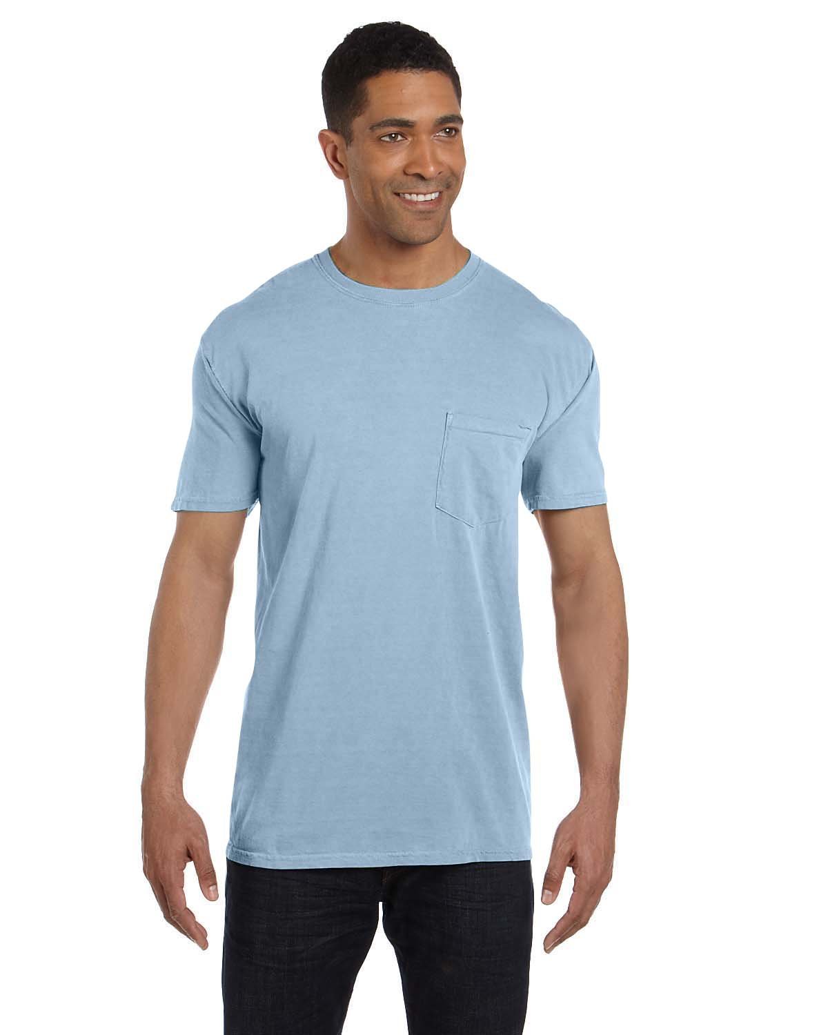 Comfort Colors Adult Heavyweight Pocket T-Shirt ICE BLUE 