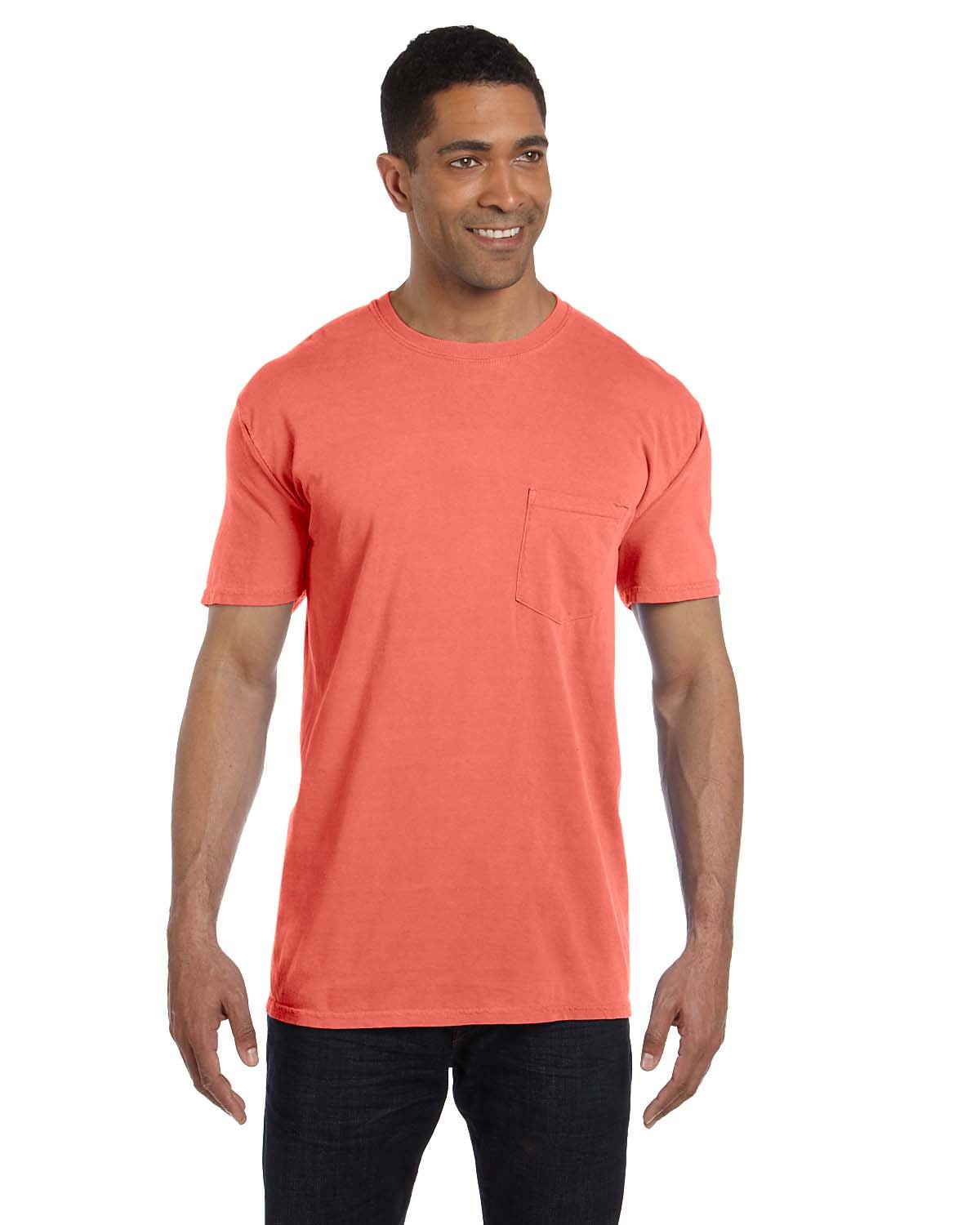 Comfort Colors Adult Heavyweight RS Pocket T-Shirt BRIGHT SALMON 