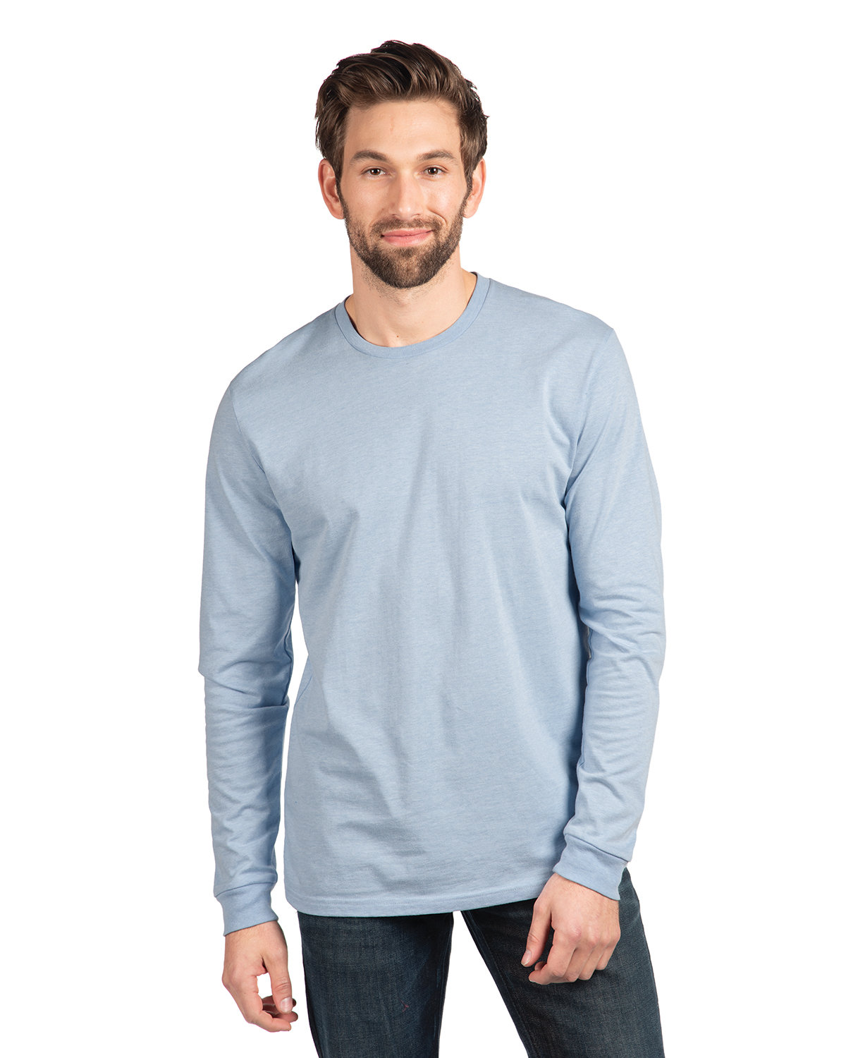 Next Level Apparel Unisex CVC Long-Sleeve T-Shirt HTHR COLUM BLUE 