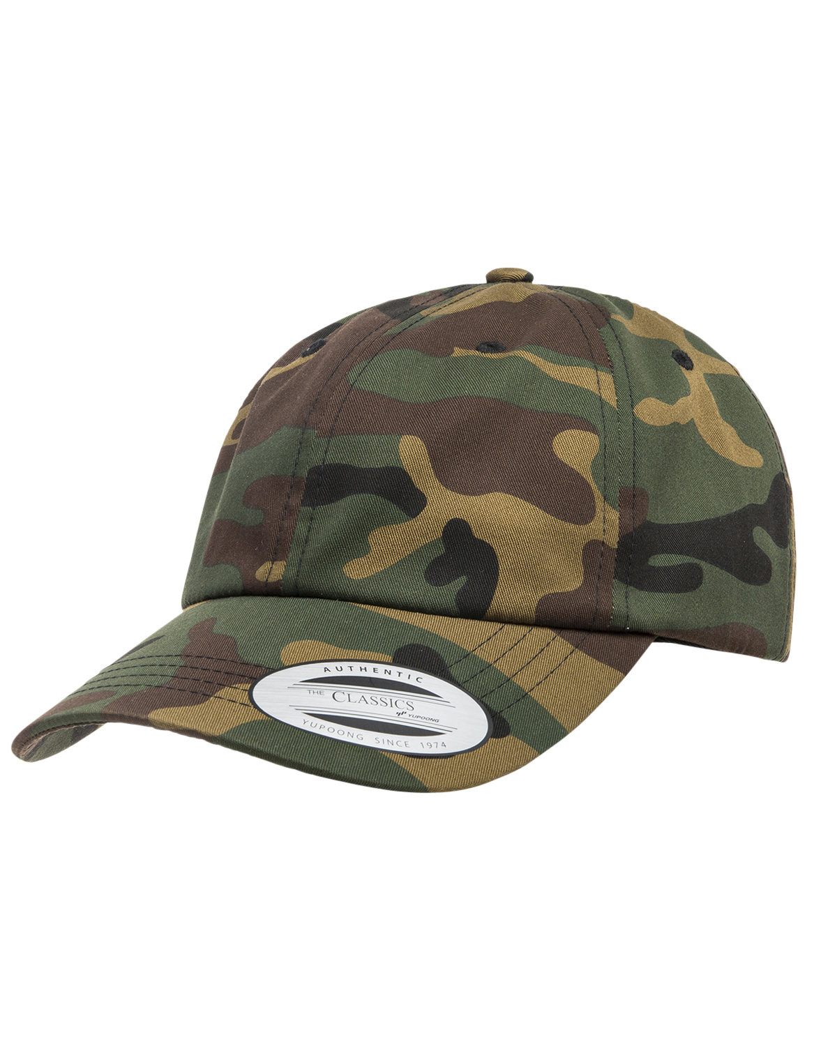 Yupoong Adult Low-Profile Cotton Twill Dad Cap GREEN CAMO 