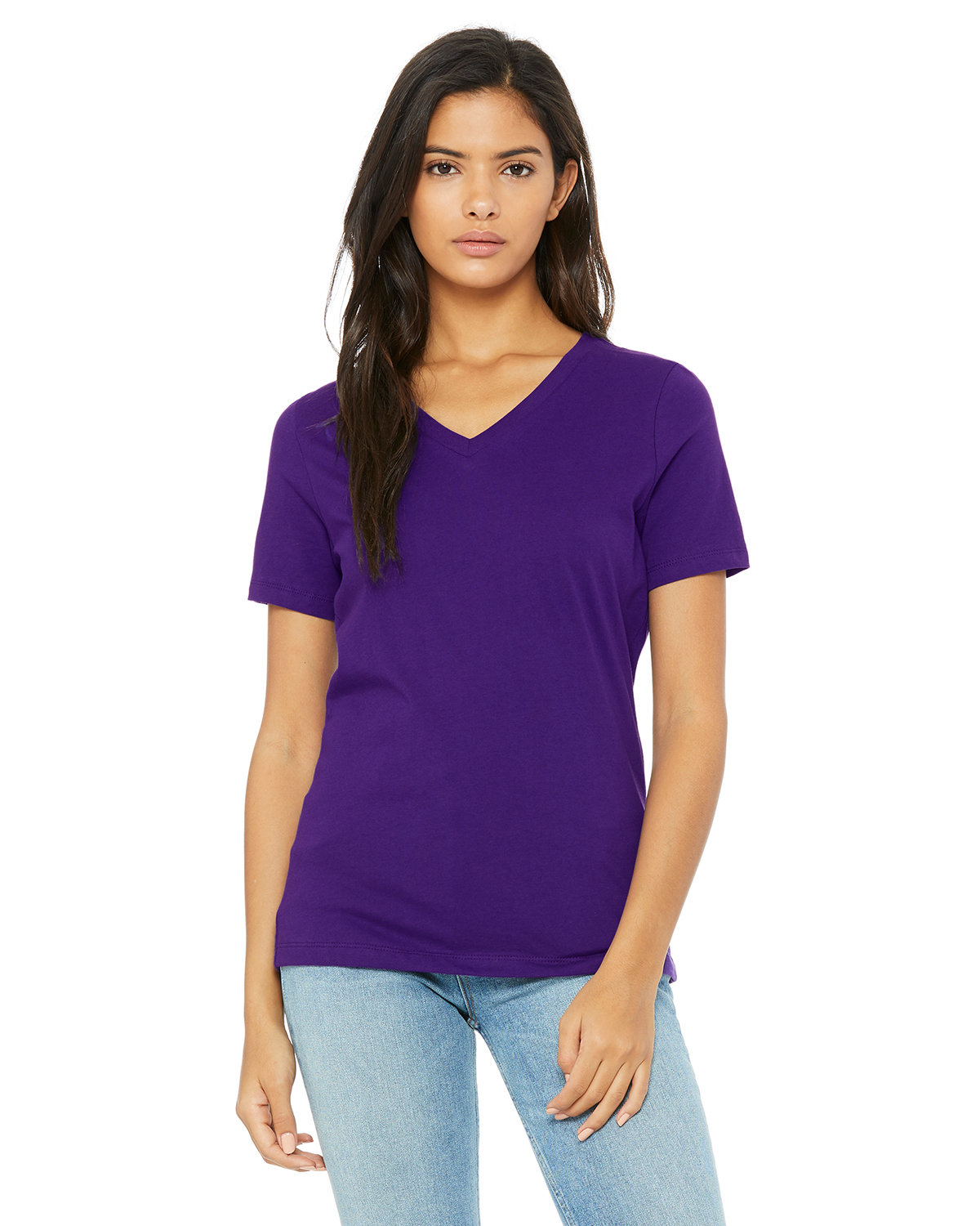 Bella + Canvas Ladies' Relaxed Jersey V-Neck T-Shirt team purple 