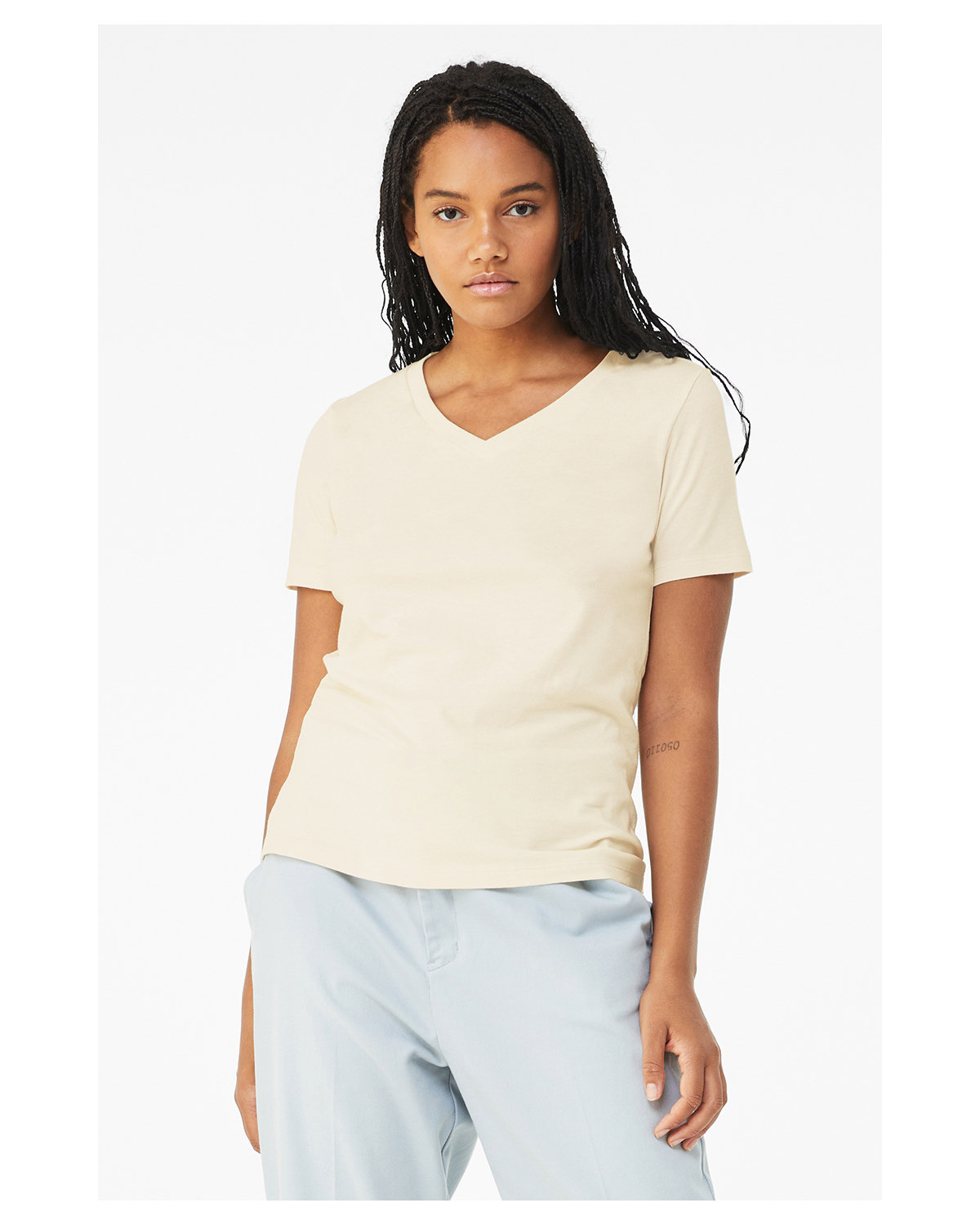 Bella + Canvas Ladies' Relaxed Jersey V-Neck T-Shirt natural 