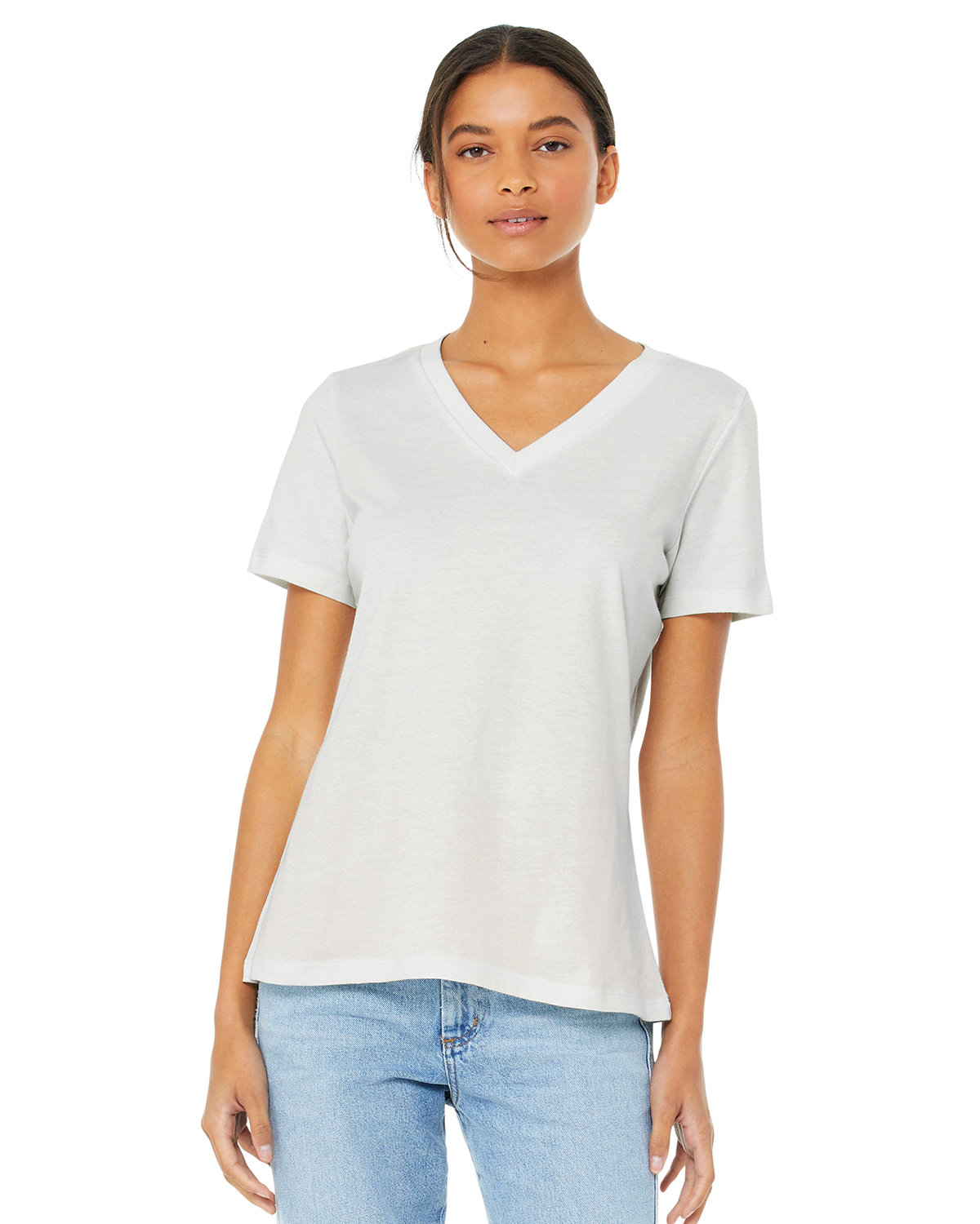 Bella + Canvas Ladies' Relaxed Jersey V-Neck T-Shirt vintage white 
