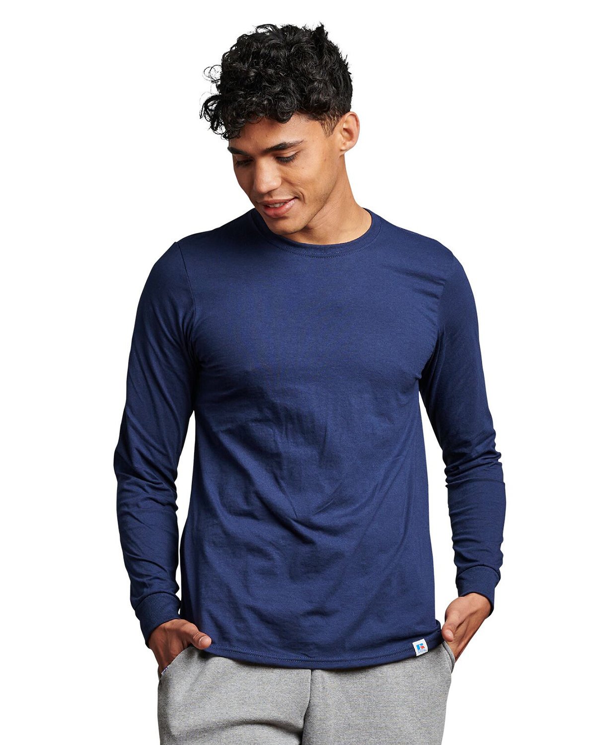 Russell Athletic Unisex Essential Performance Long-Sleeve T-Shirt NAVY 