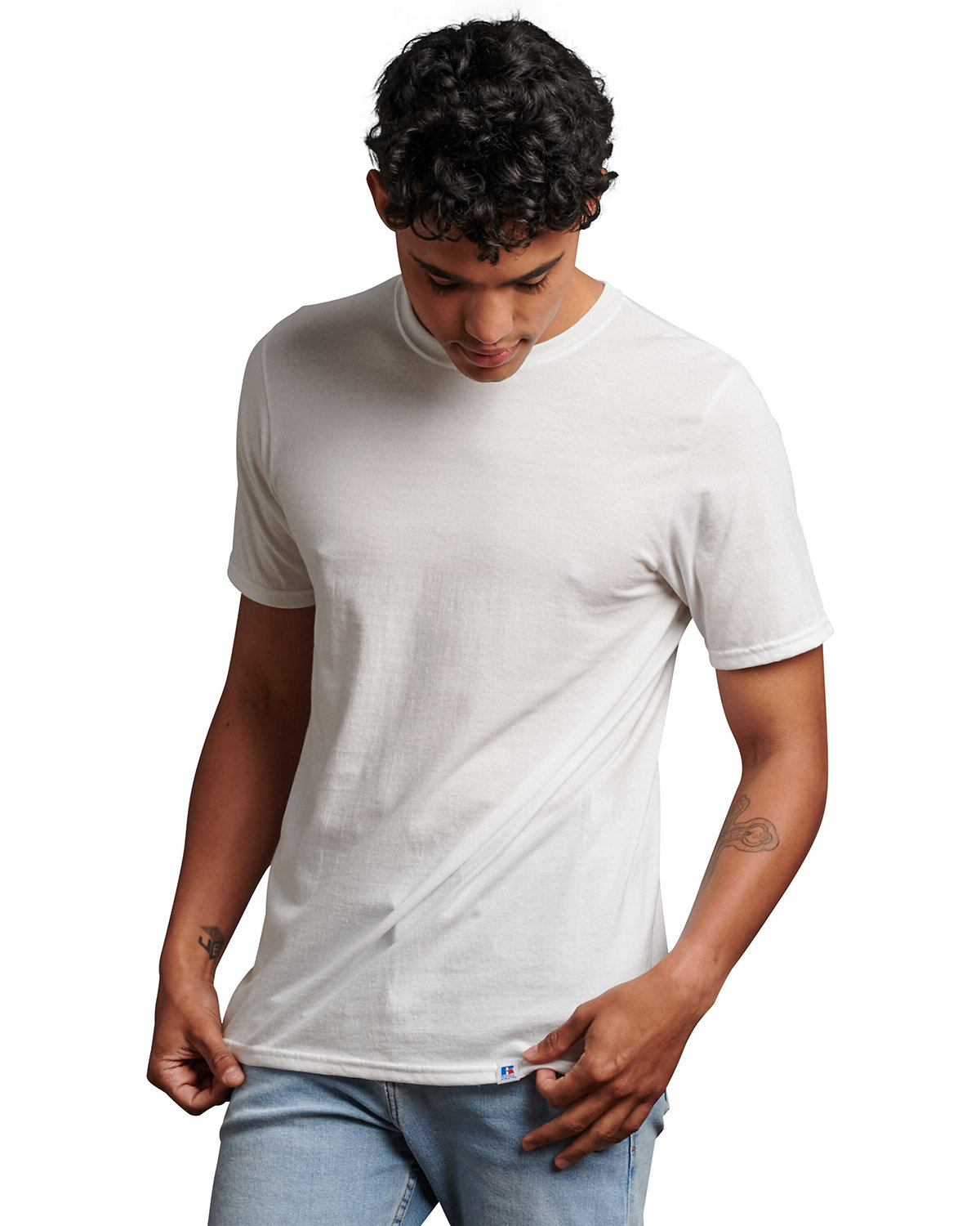 Russell Athletic Unisex Essential Performance T-Shirt WHITE 