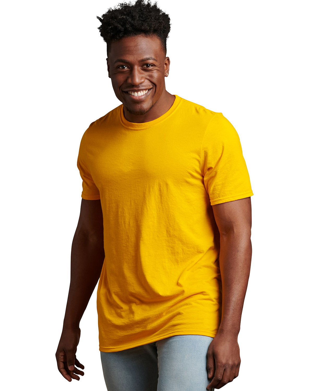 Russell Athletic Unisex Essential Performance T-Shirt GOLD 