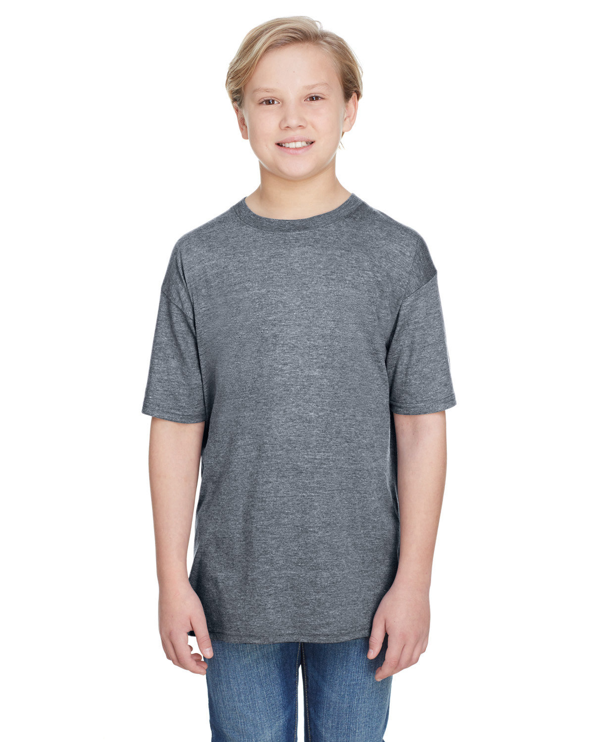 Anvil Youth Triblend T-Shirt HEATHER GRAPHITE 