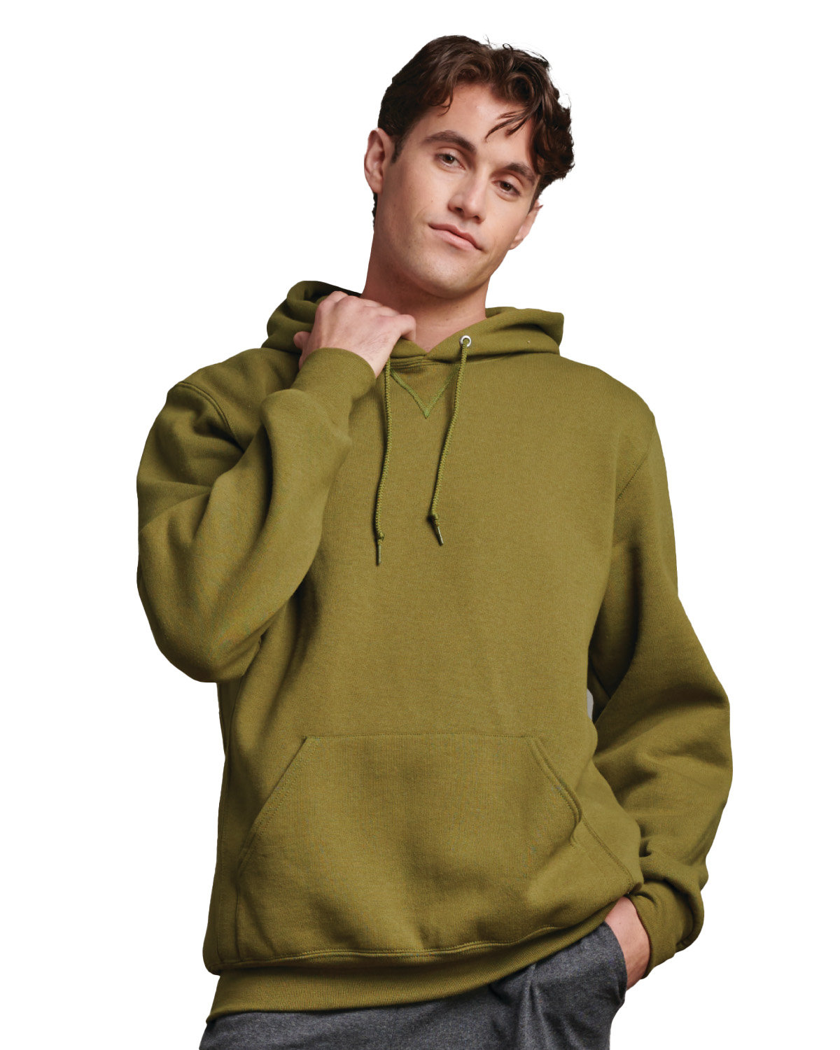 Russell Athletic Unisex Dri-Power® Hooded Sweatshirt GREEN MOSS 