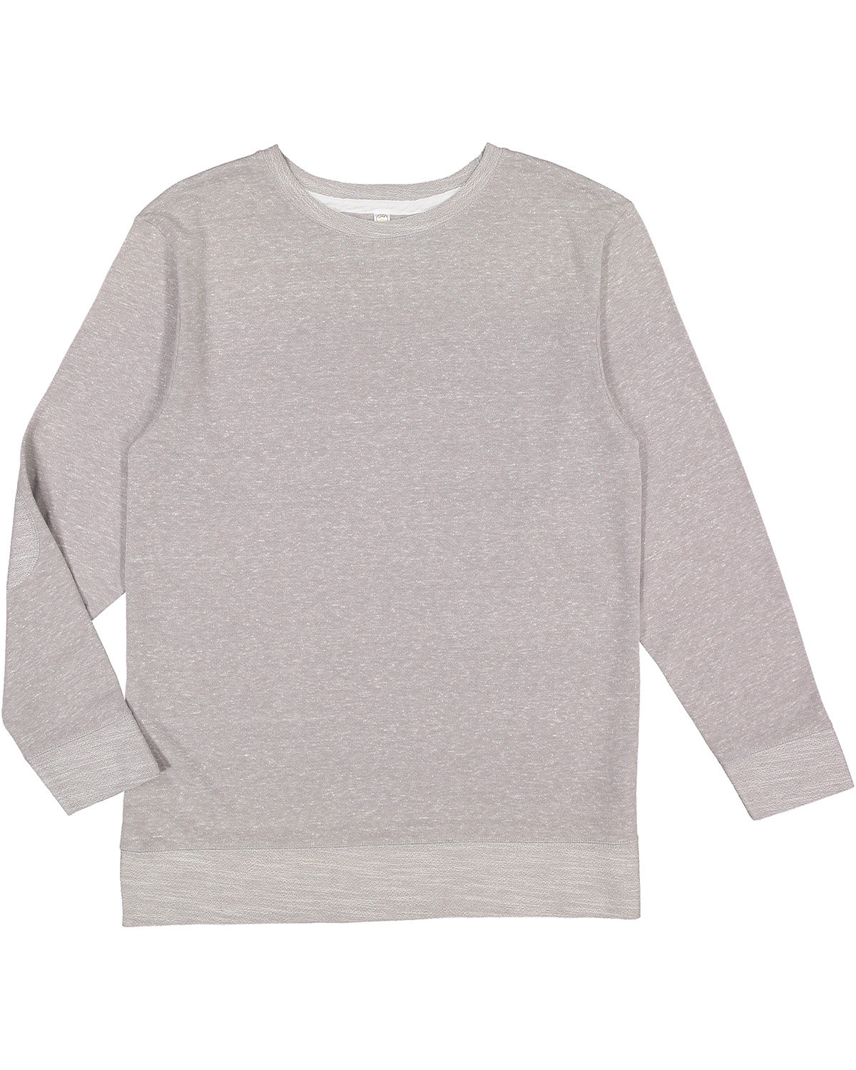 LAT Adult Harborside Melange French Terry Crewneck with Elbow Patches gray melange 