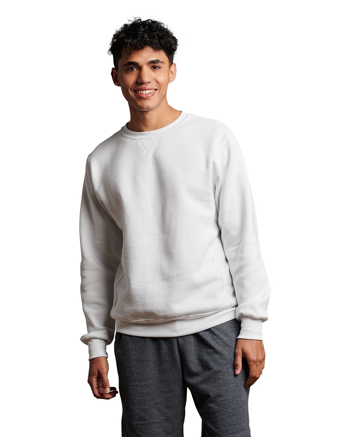 Russell Athletic Unisex Dri-Power® Crewneck Sweatshirt WHITE 