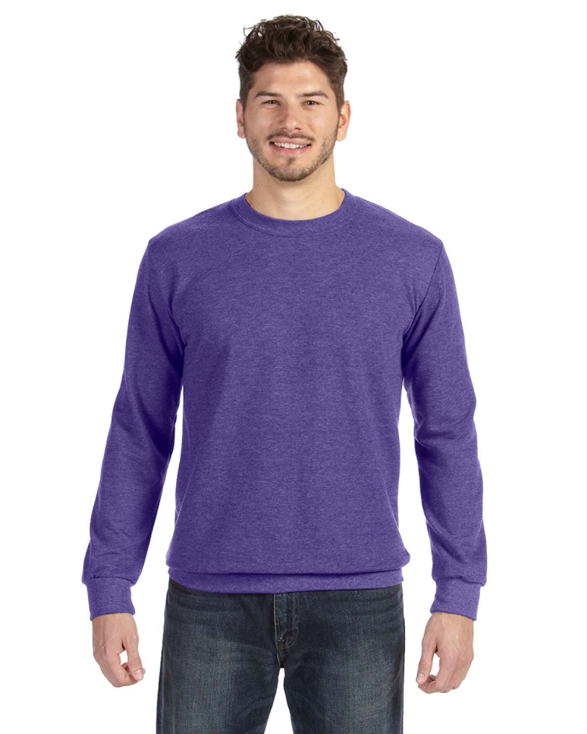 Anvil Adult Crewneck French Terry HEATHER PURPLE 