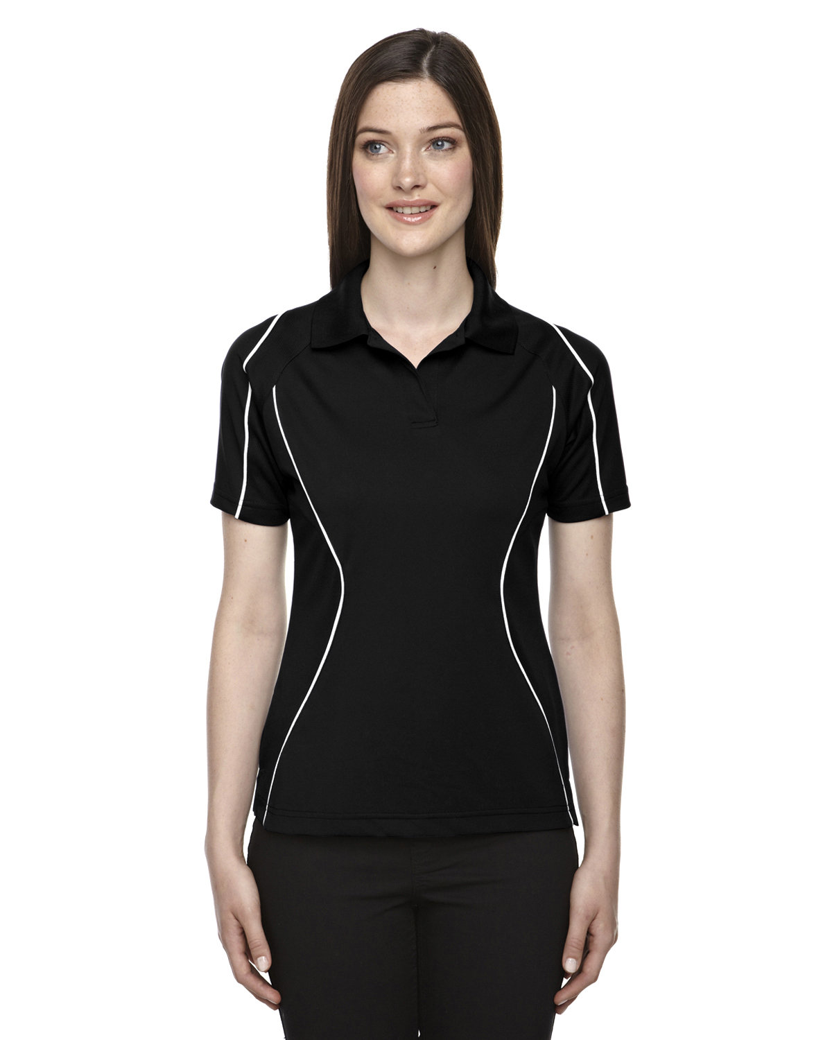 Extreme Ladies' Eperformance™ Velocity Snag Protection Colorblock Polo with Piping BLACK 