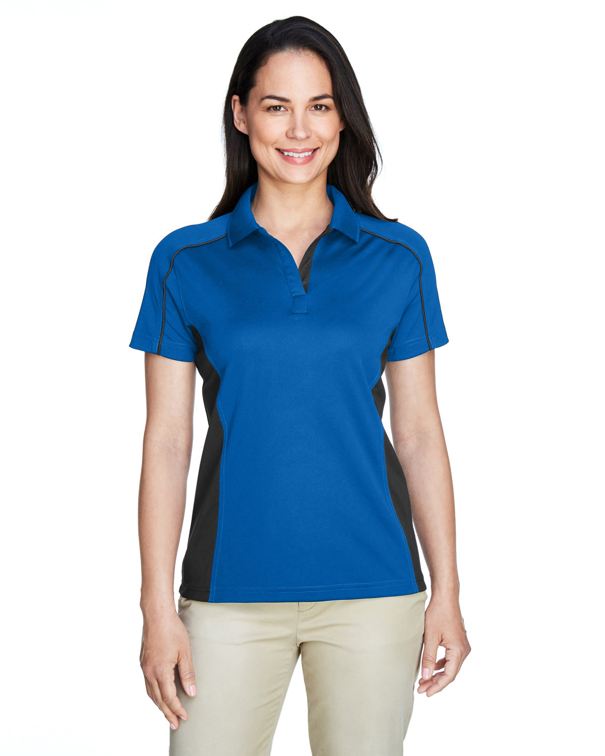 Extreme Ladies' Eperformance™ Fuse Snag Protection Plus Colorblock Polo TRUE ROYAL/ BLK 