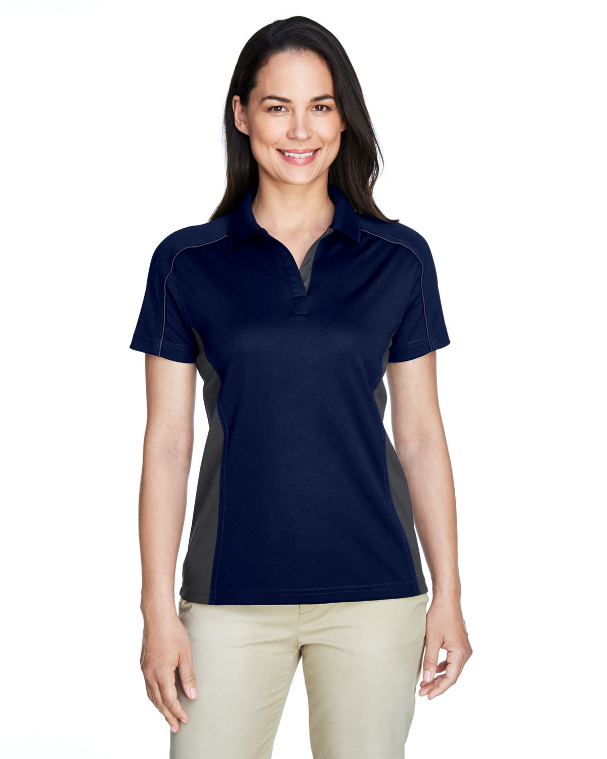 Extreme Ladies' Eperformance™ Fuse Snag Protection Plus Colorblock Polo CLASC NAVY/ CRBN 