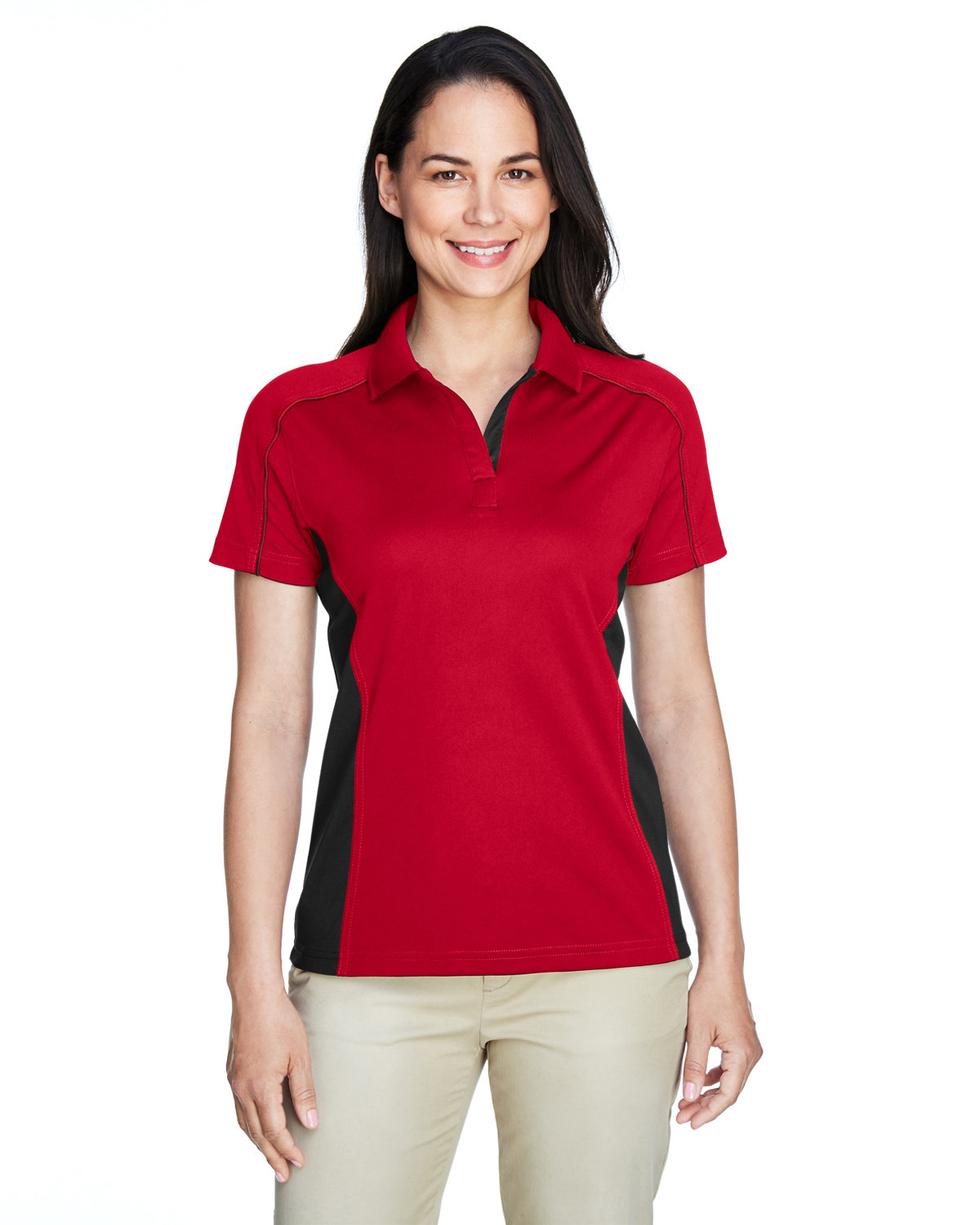 Extreme Ladies' Eperformance™ Fuse Snag Protection Plus Colorblock Polo CLASSIC RED/ BLK 