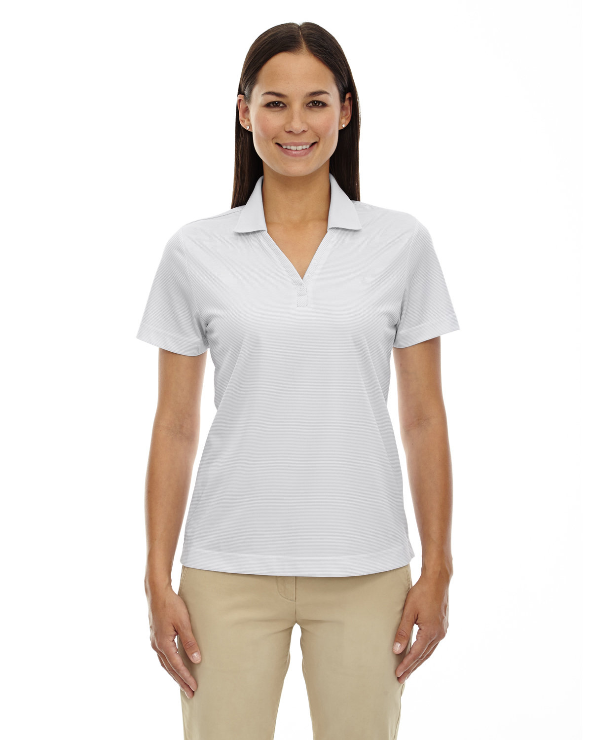 Extreme Ladies' Eperformance™ Launch Snag Protection Striped Polo SILVER 