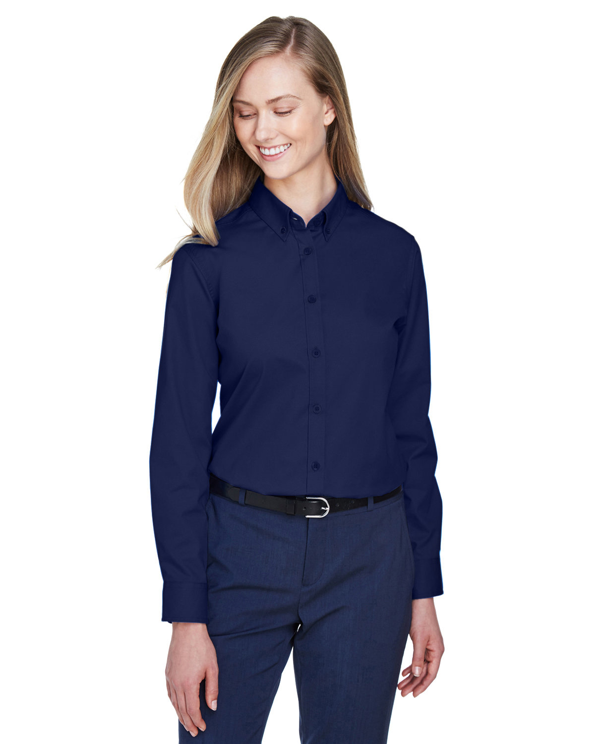 CORE365 Ladies' Operate Long-Sleeve Twill Shirt CLASSIC NAVY 