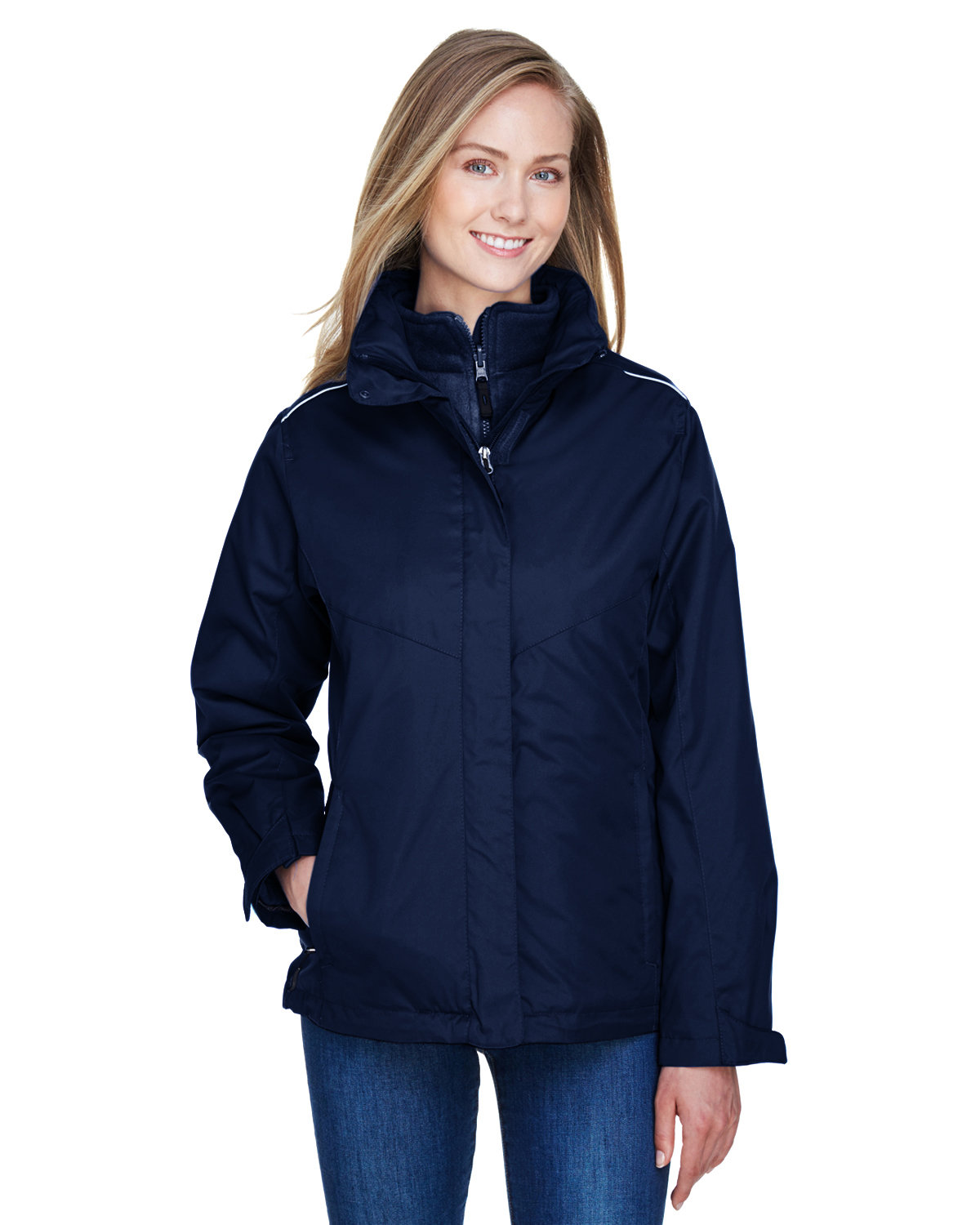 Core 365 Ladies' Region 3-in-1 Jacket with Fleece Liner CLASSIC NAVY 