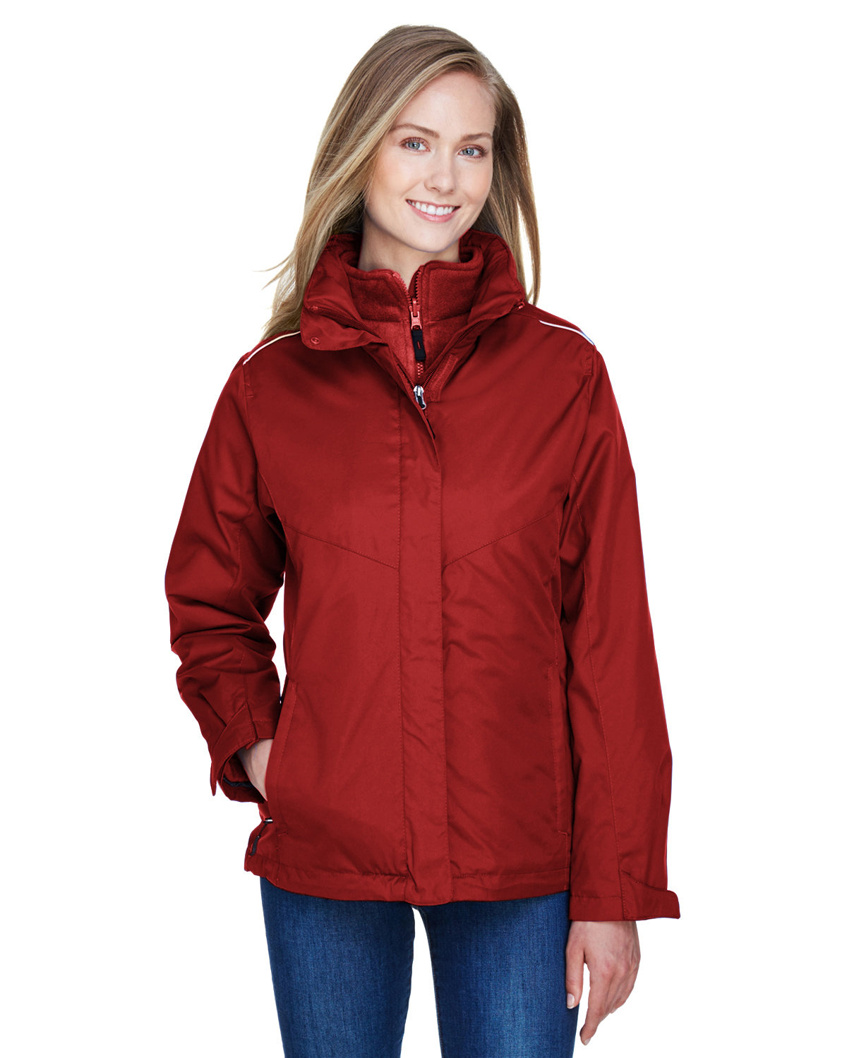 Core 365 Ladies' Region 3-in-1 Jacket with Fleece Liner CLASSIC RED 
