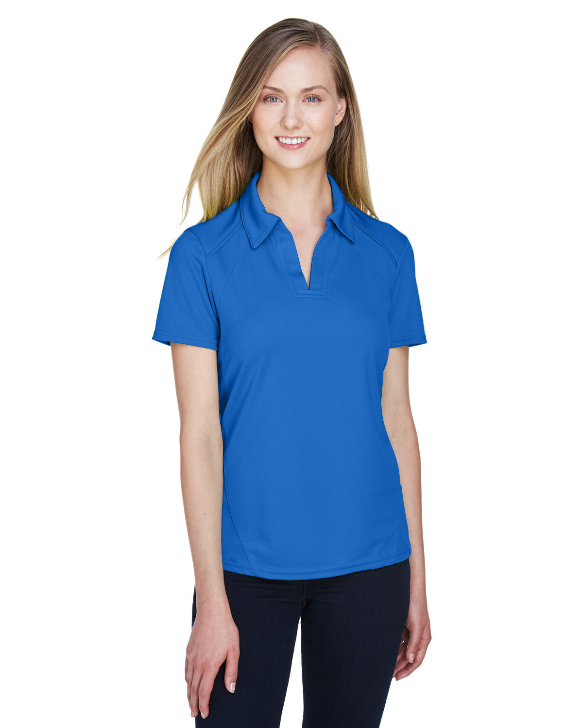 North End Ladies' Recycled Polyester Performance Piqué Polo LT NAUTICAL BLU 
