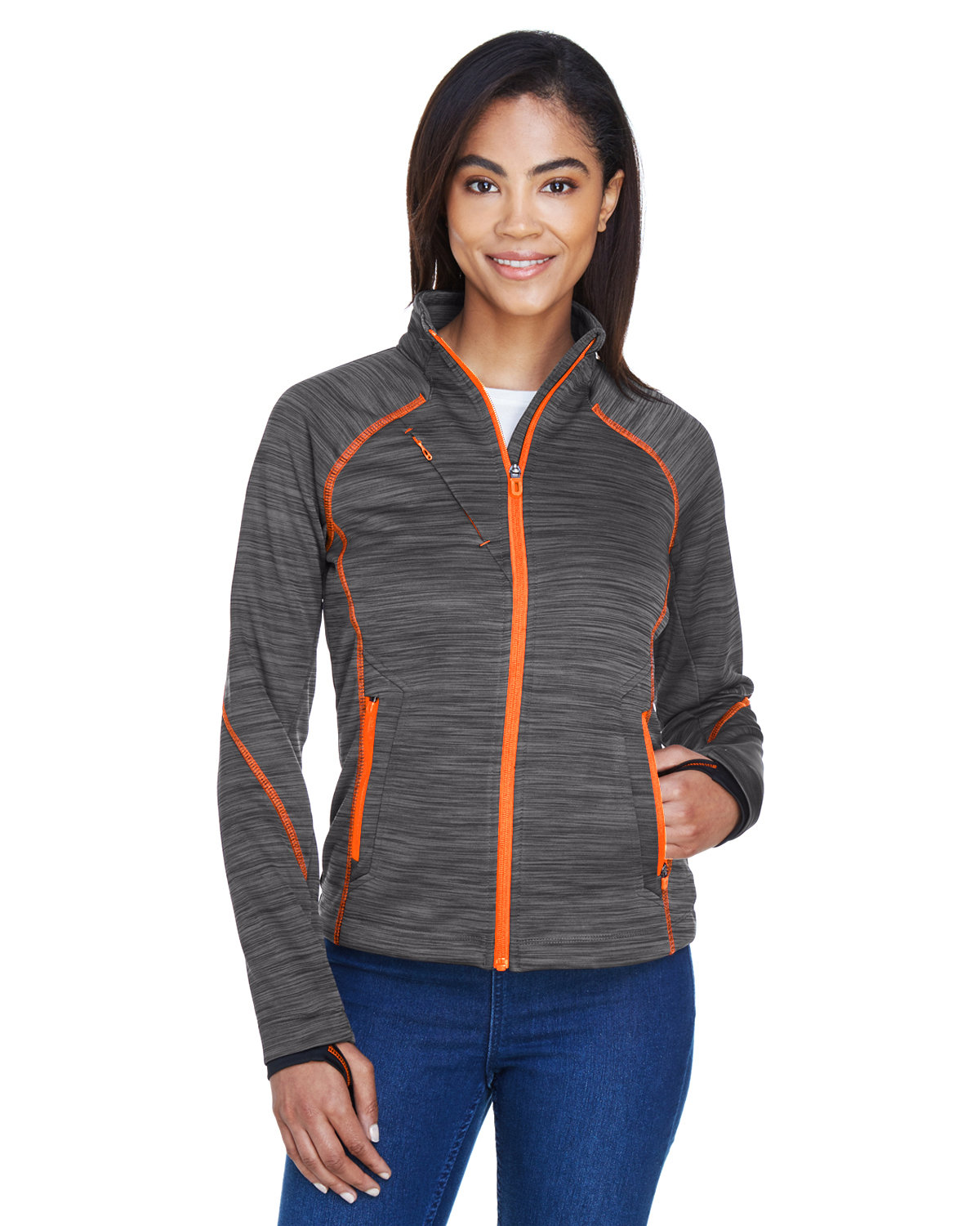 North End Ladies' Flux Mélange Bonded Fleece Jacket