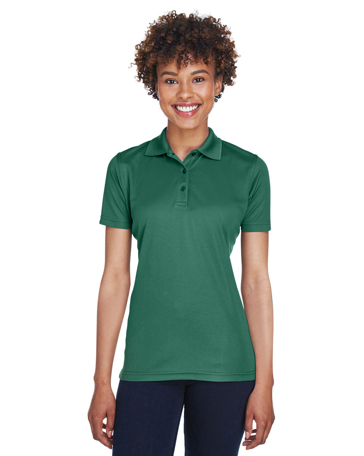 UltraClub Ladies' Cool & Dry Mesh Piqué Polo FOREST GREEN 
