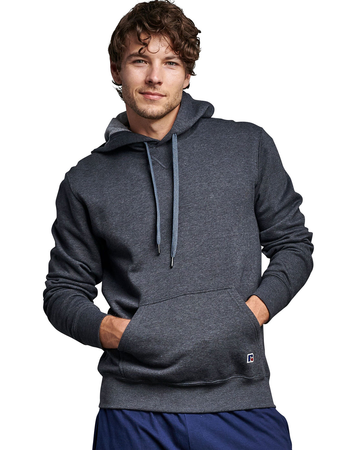 Russell Athletic Unisex Cotton Classic Hooded Sweatshirt CHARCOAL HEATHER 