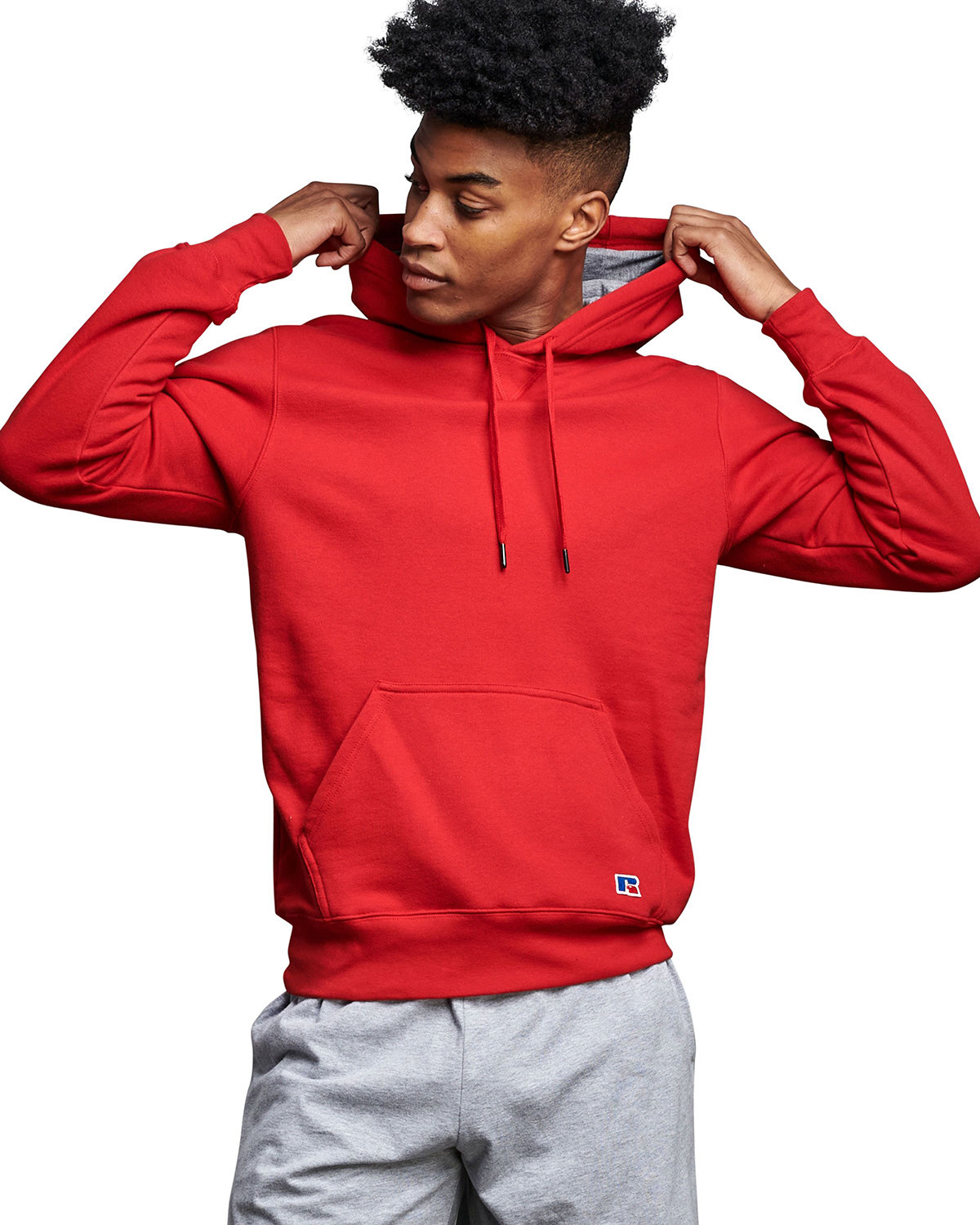 Russell Athletic Unisex Cotton Classic Hooded Sweatshirt TRUE RED 